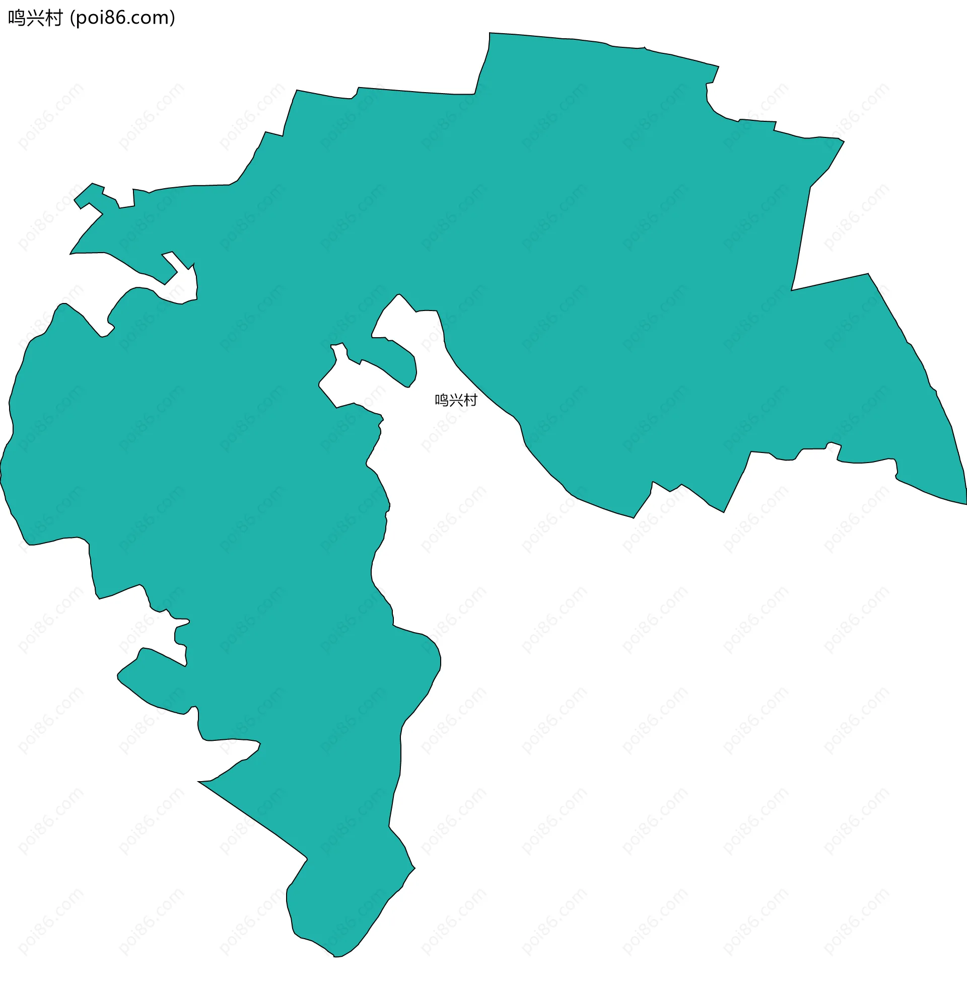 鸣兴村边界地图