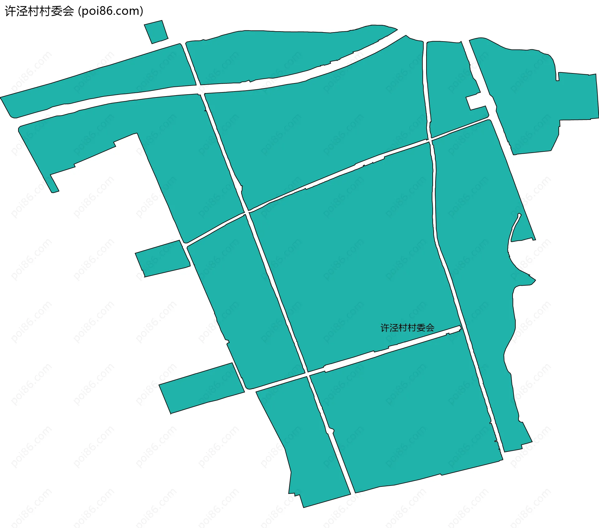 许泾村村委会边界地图