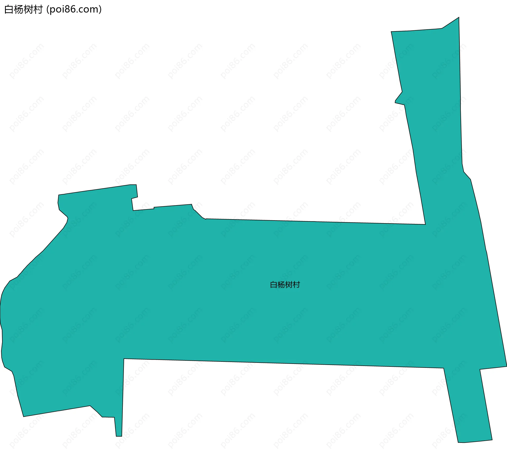 白杨树村边界地图