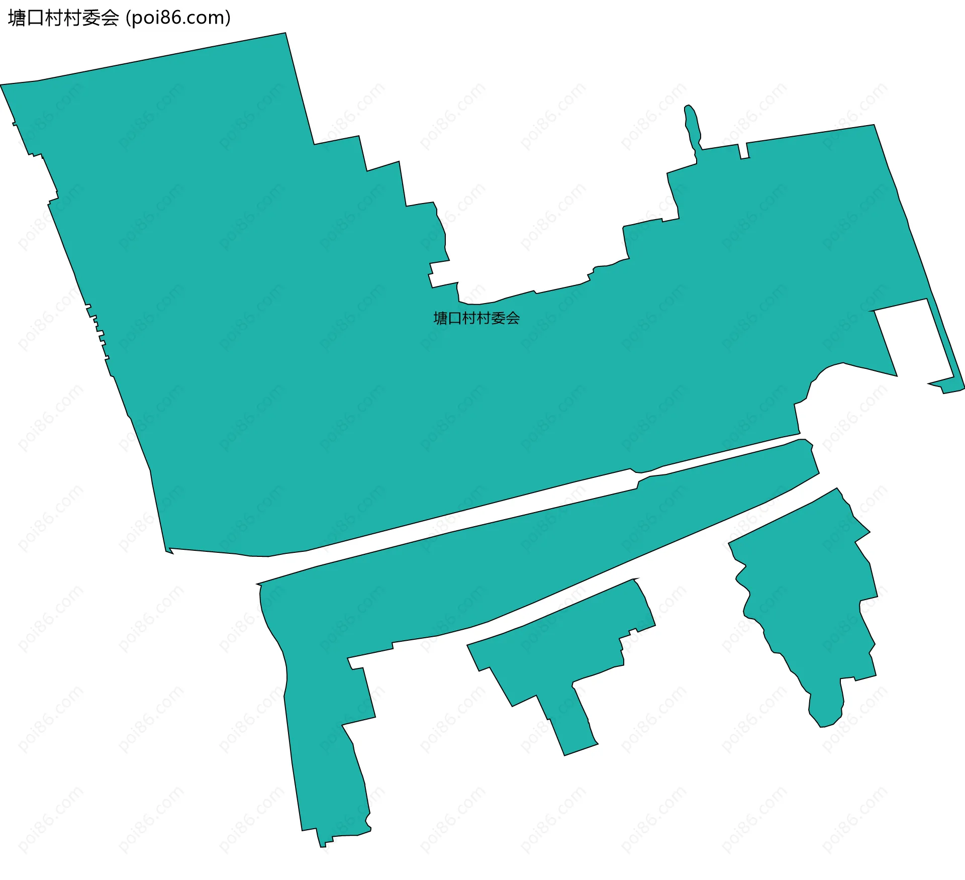塘口村村委会边界地图