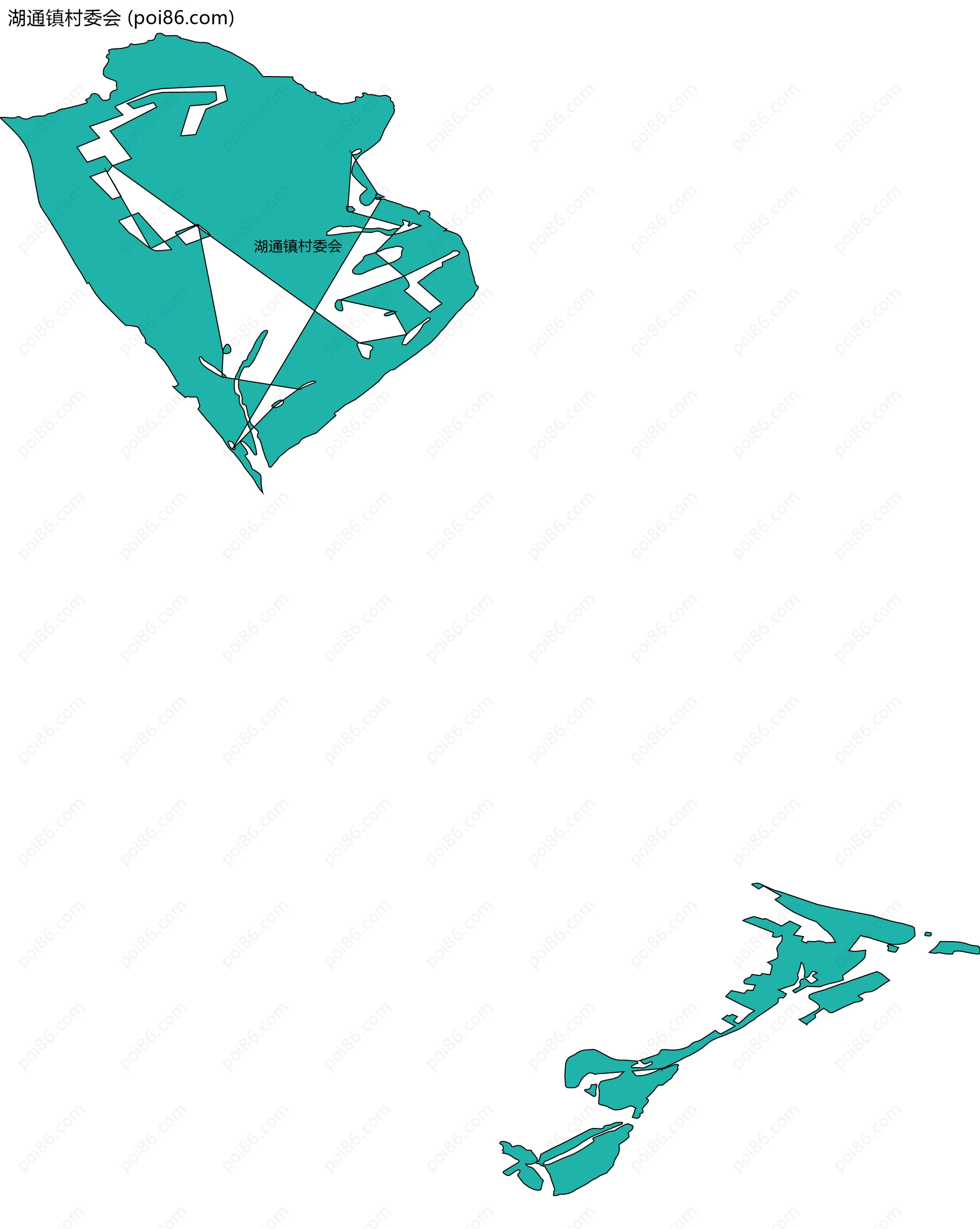 湖通镇村委会边界地图