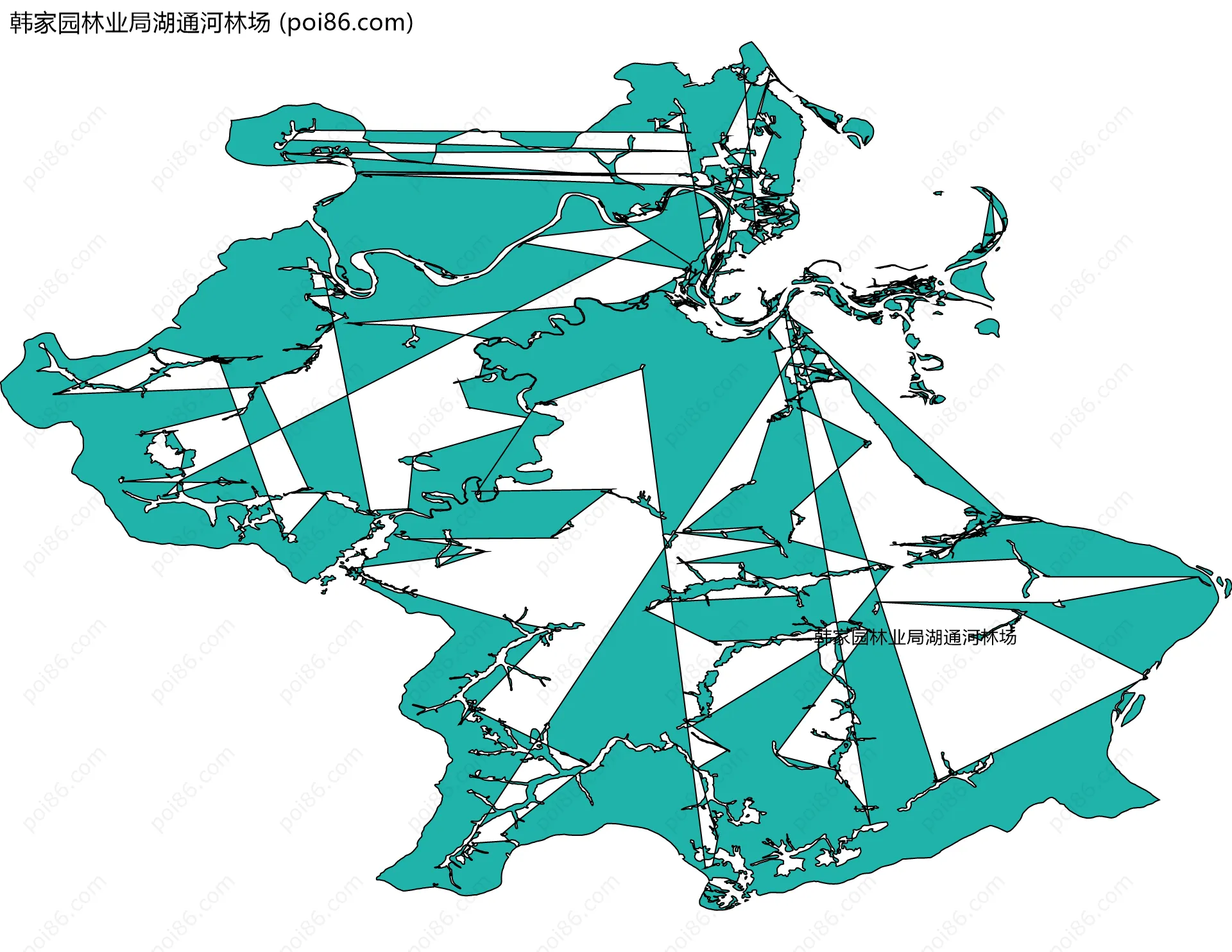 韩家园林业局湖通河林场边界地图