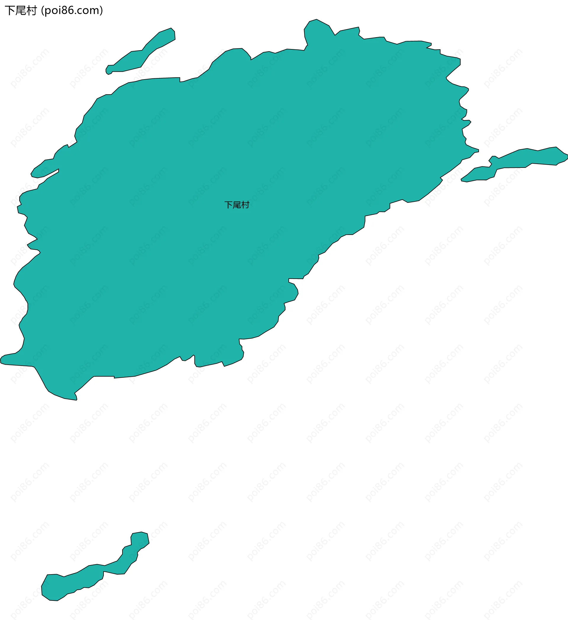 下尾村边界地图