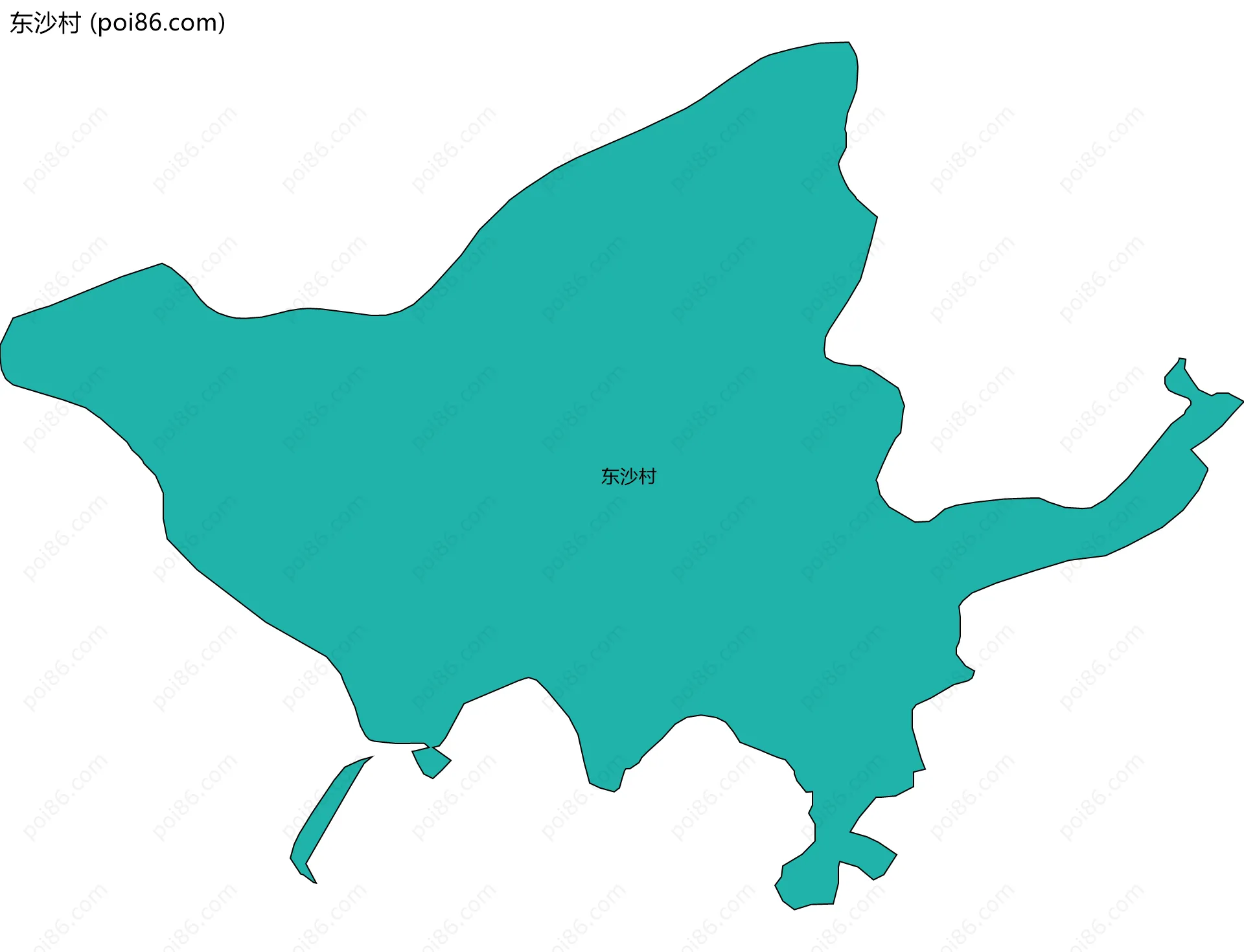 东沙村边界地图