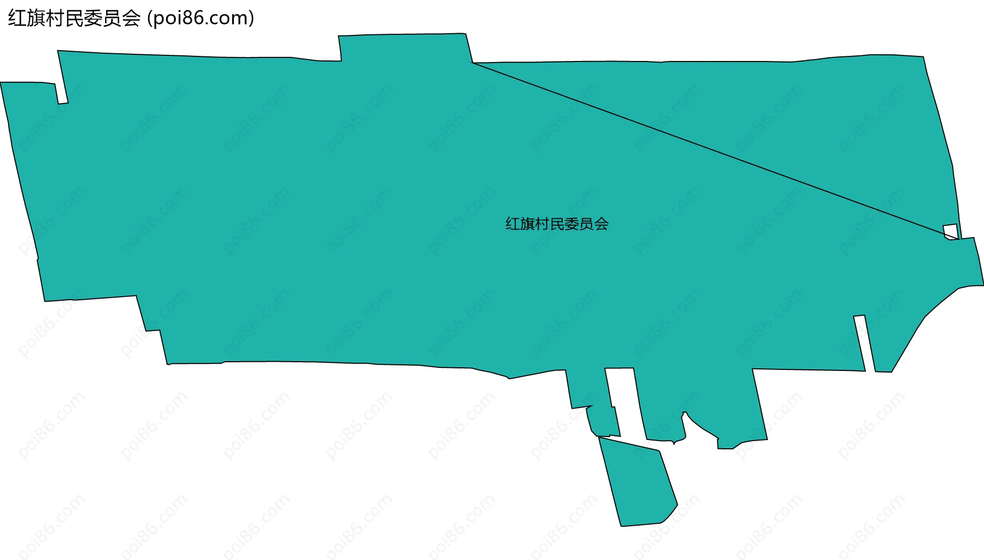 红旗村民委员会边界地图