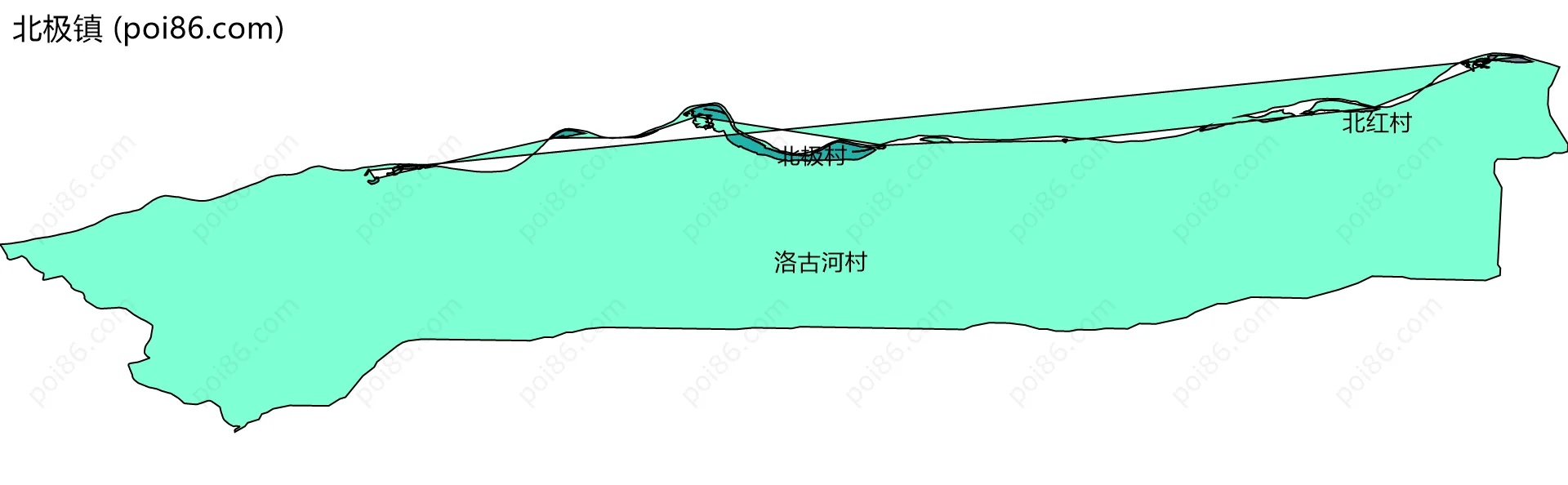 北极镇边界地图(五级行政区划)