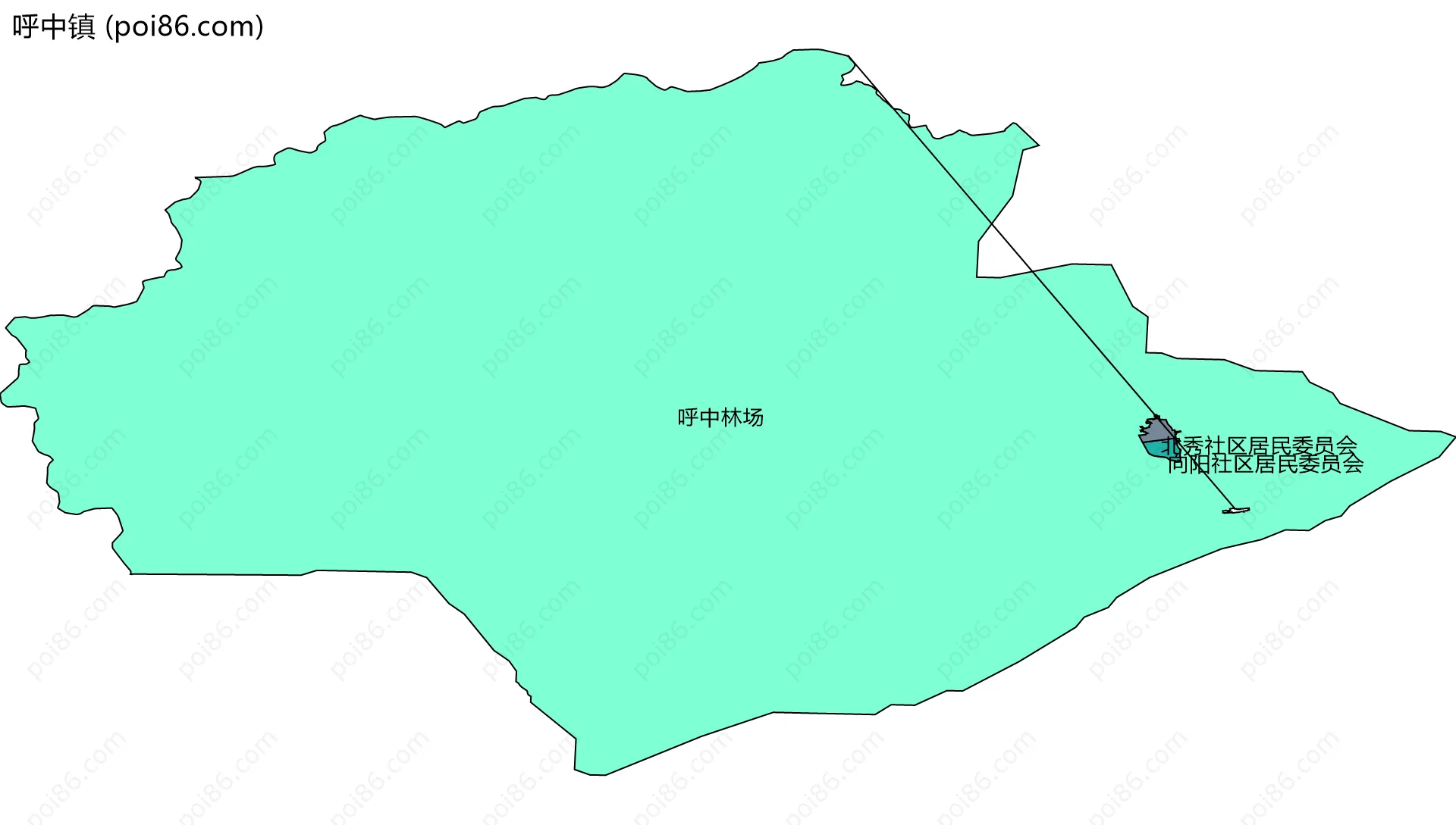 呼中镇边界地图(五级行政区划)