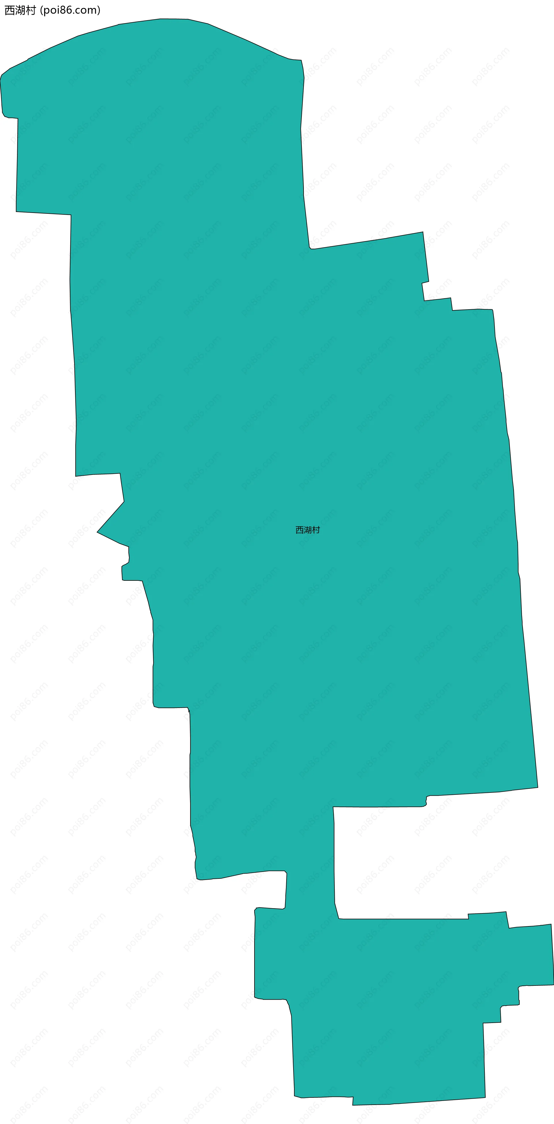 西湖村边界地图