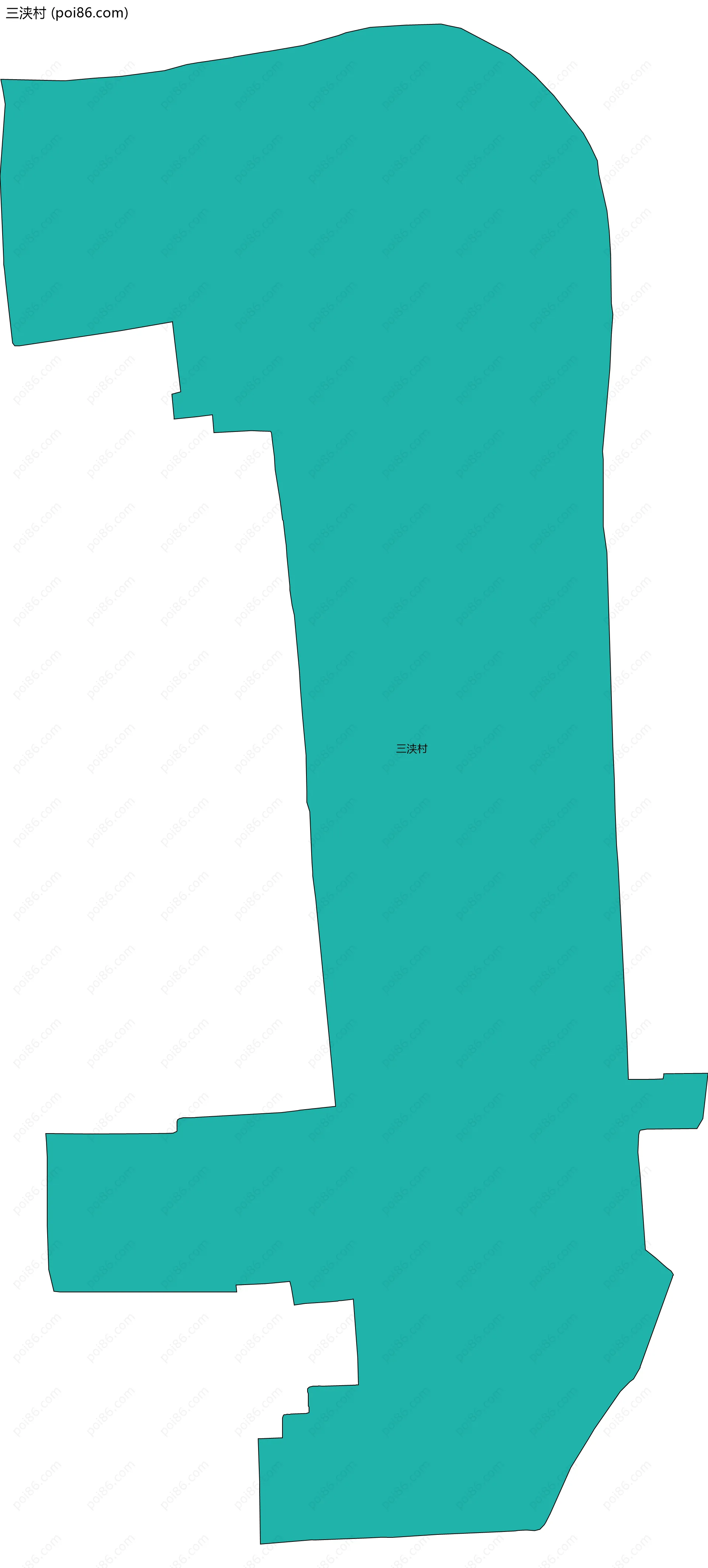 三浃村边界地图