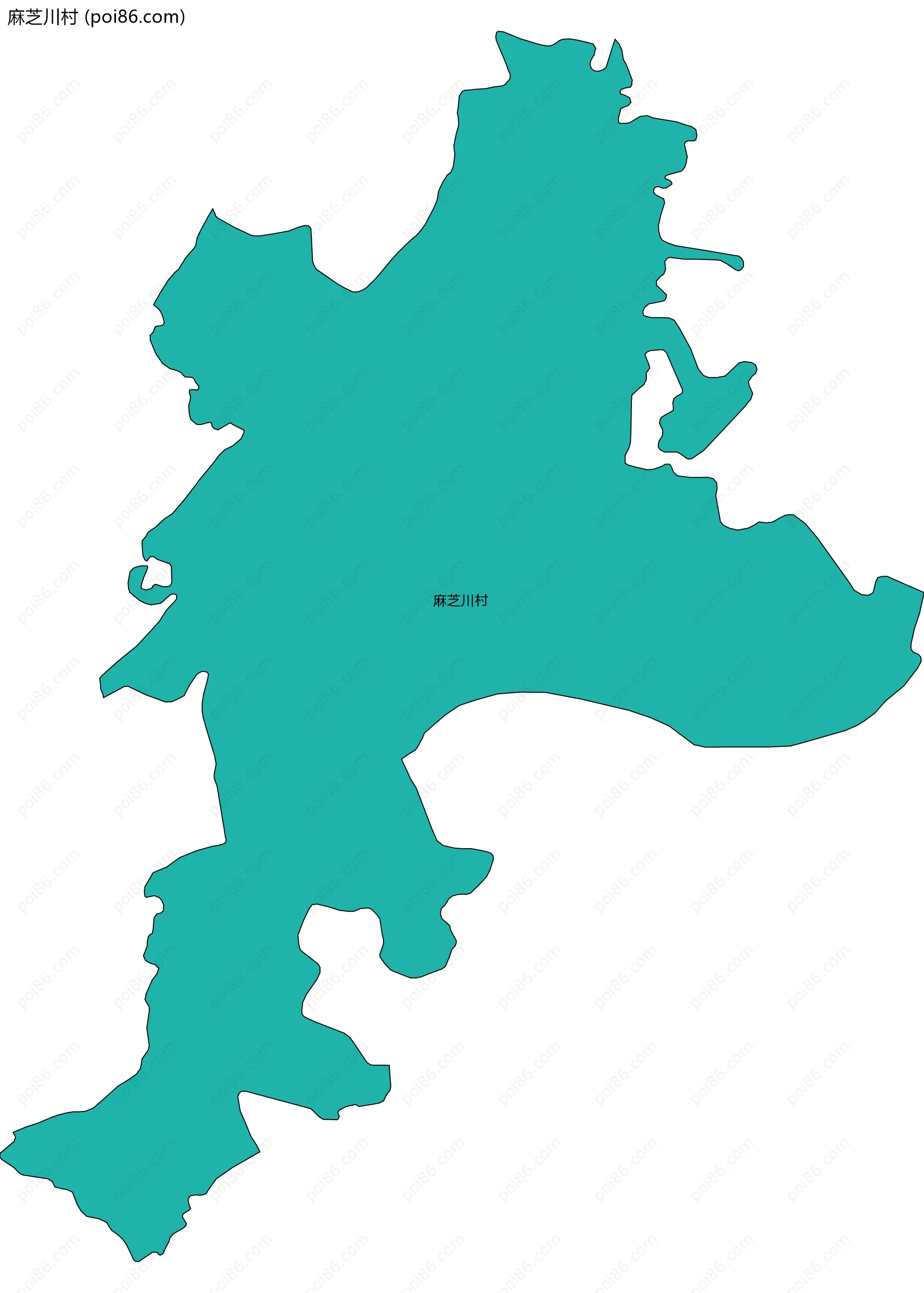 麻芝川村边界地图