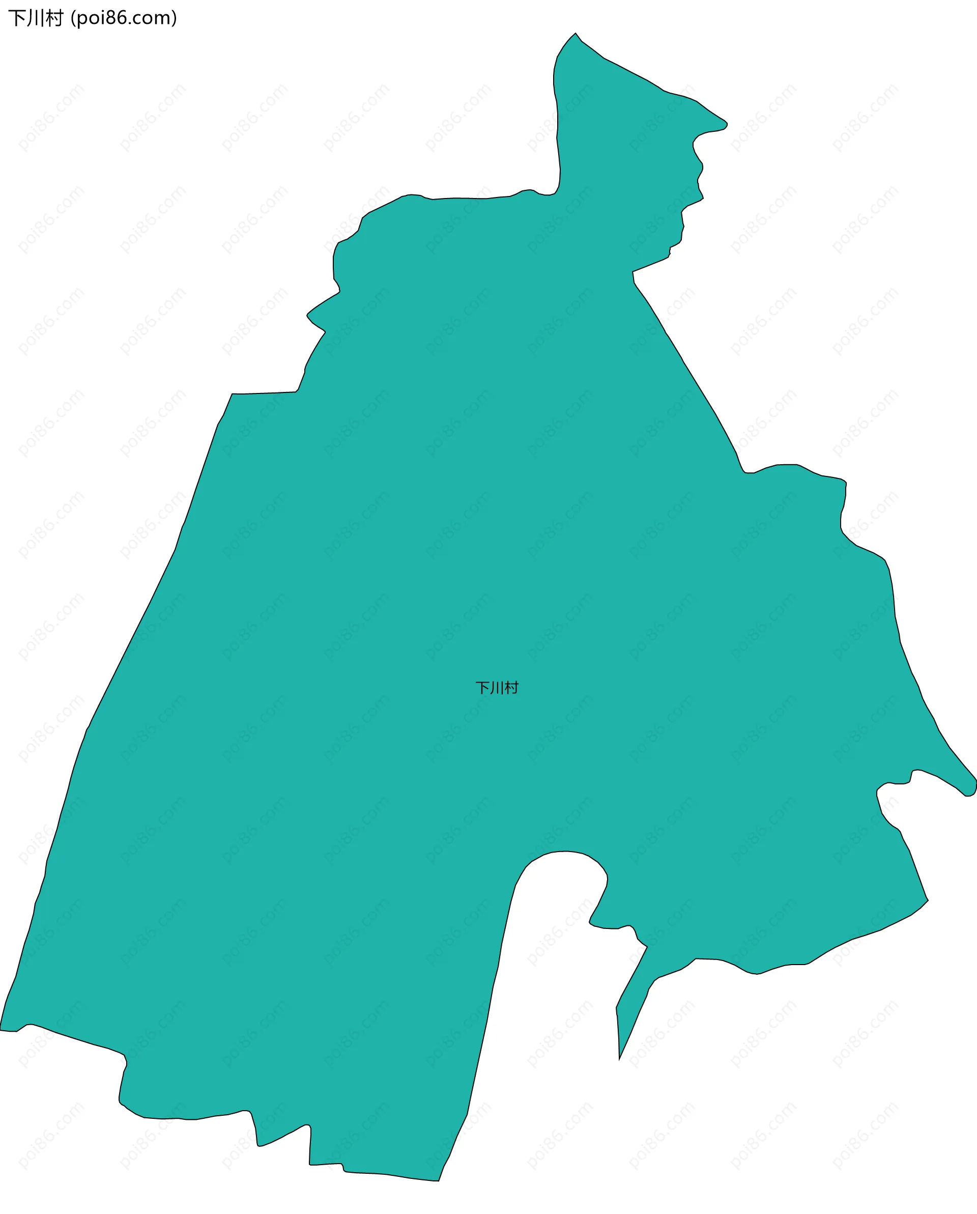 下川村边界地图