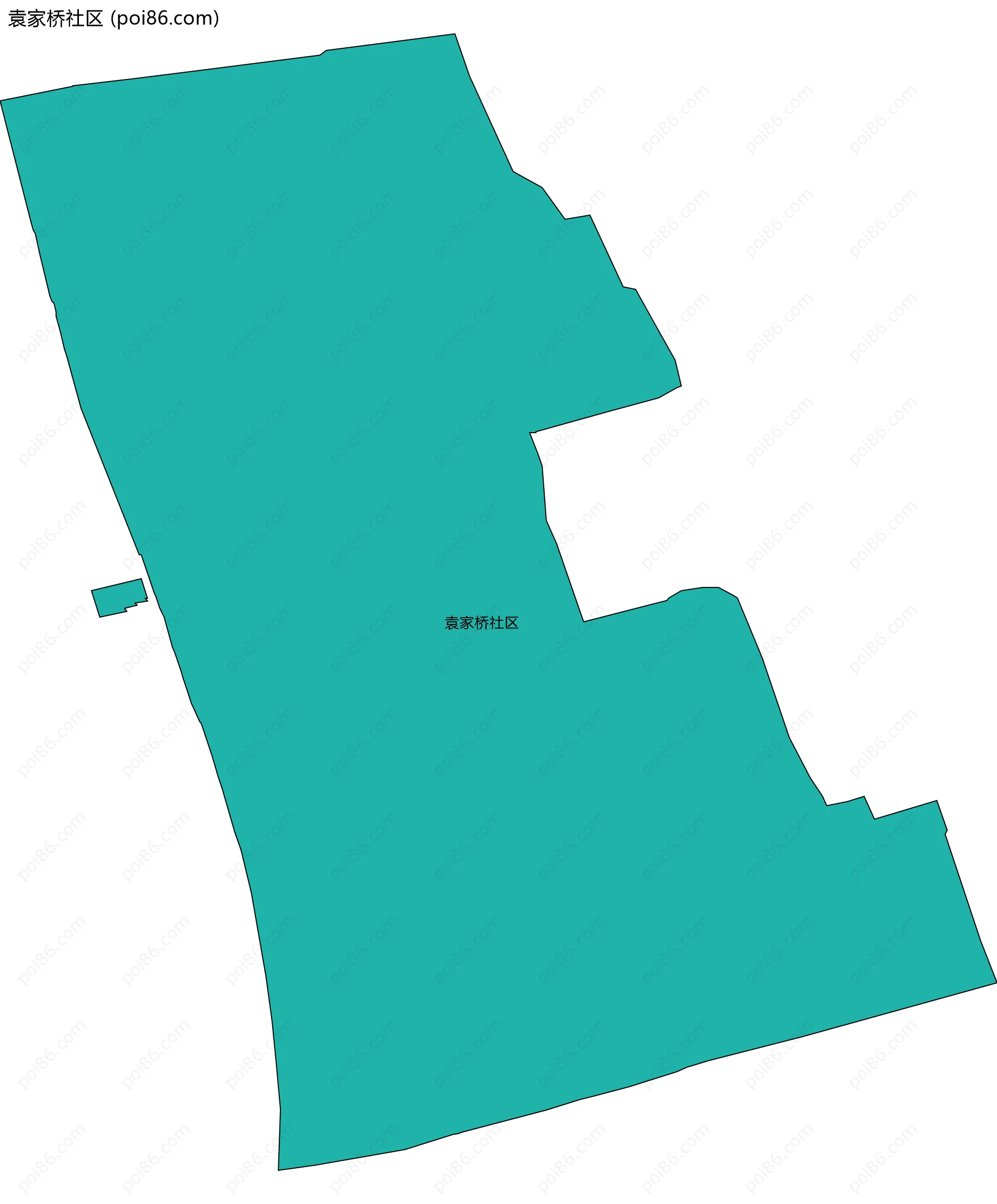 袁家桥社区边界地图