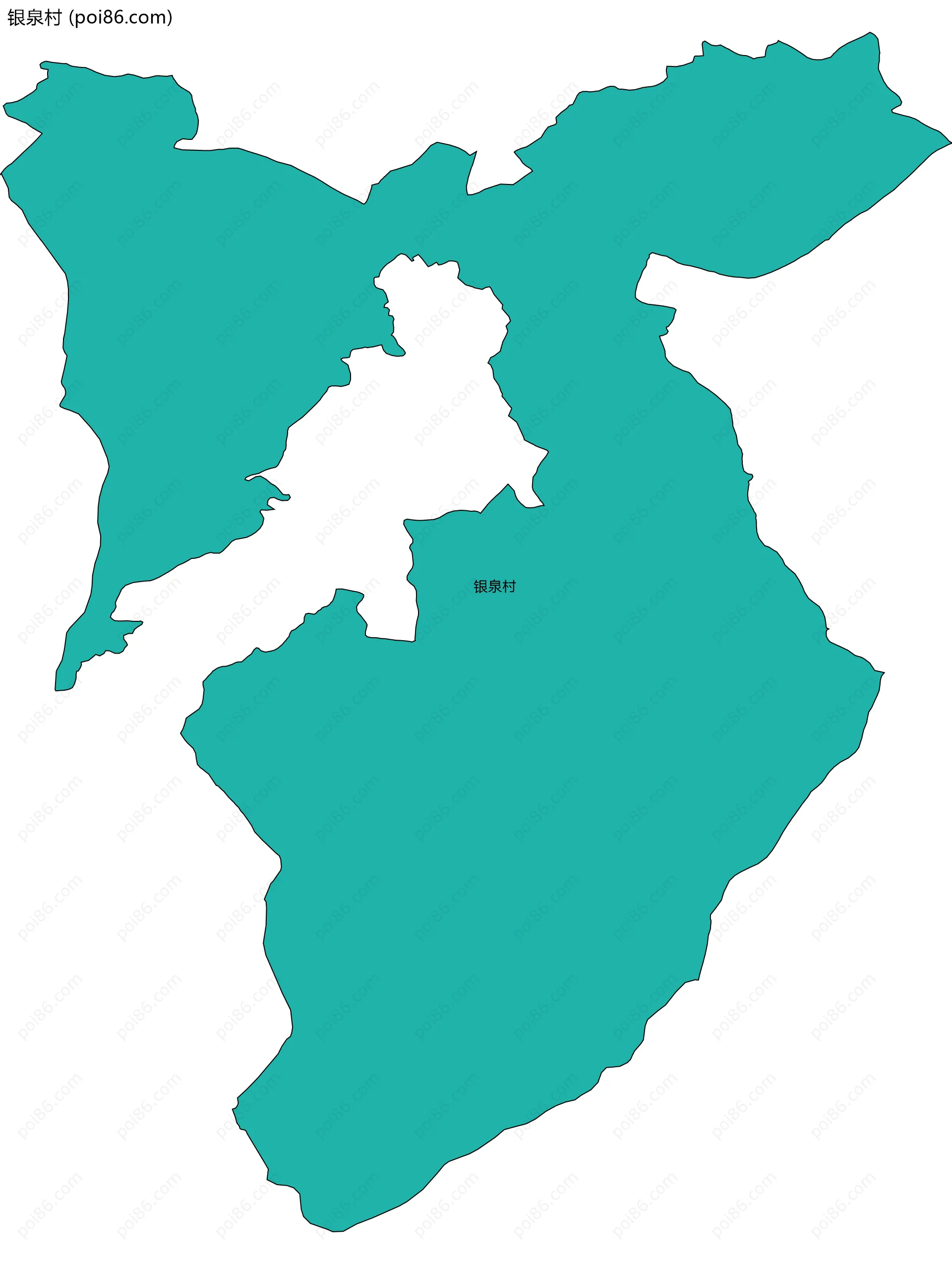 银泉村边界地图