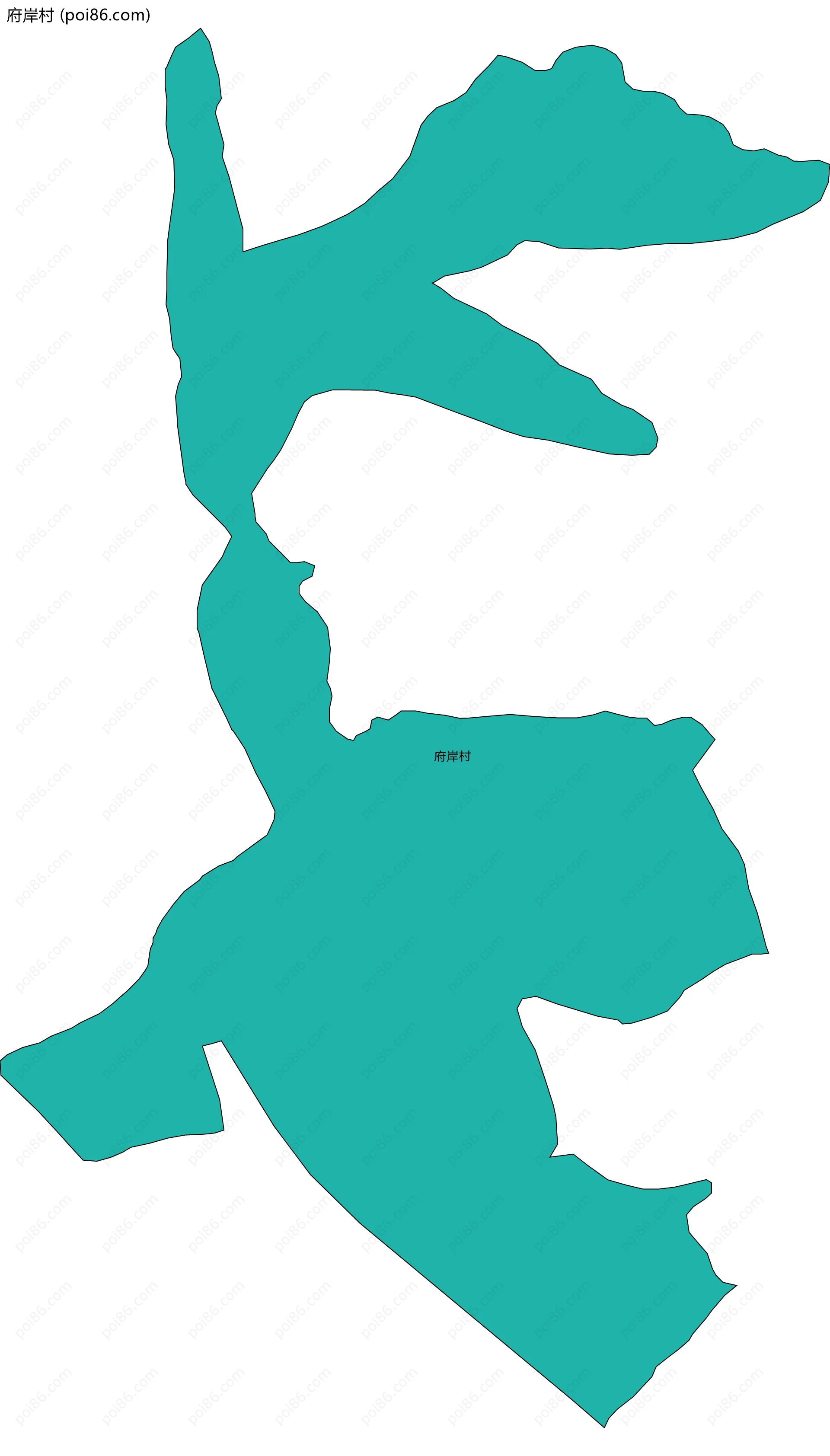 府岸村边界地图