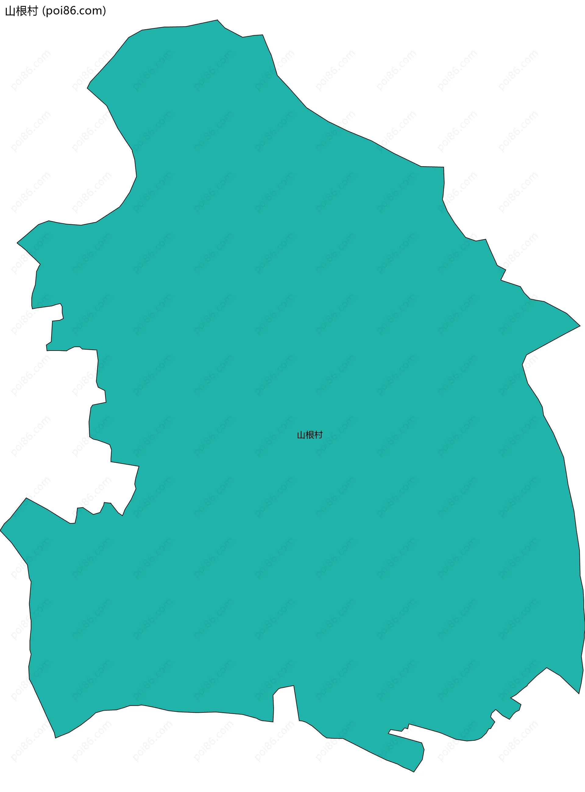 山根村边界地图