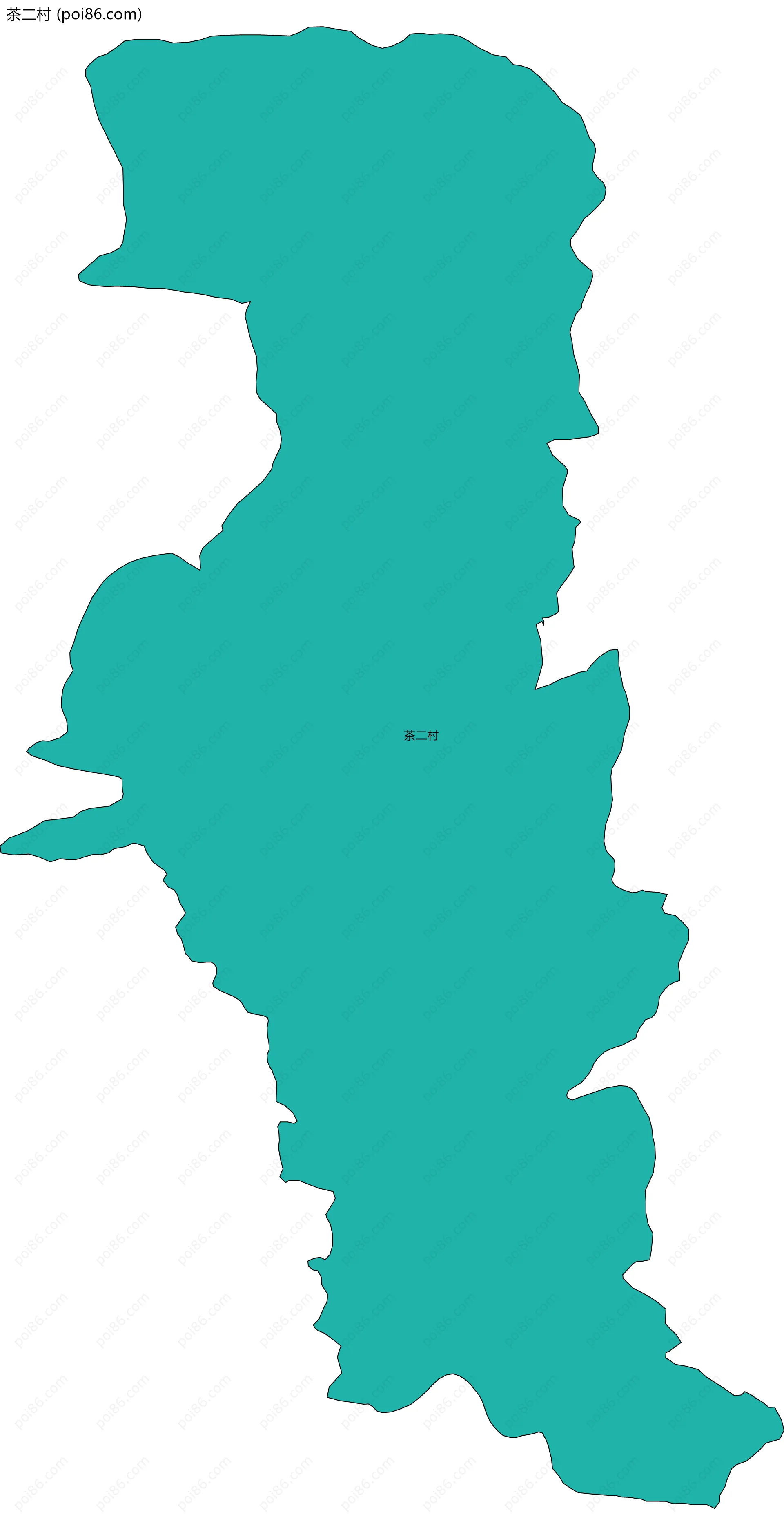 茶二村边界地图