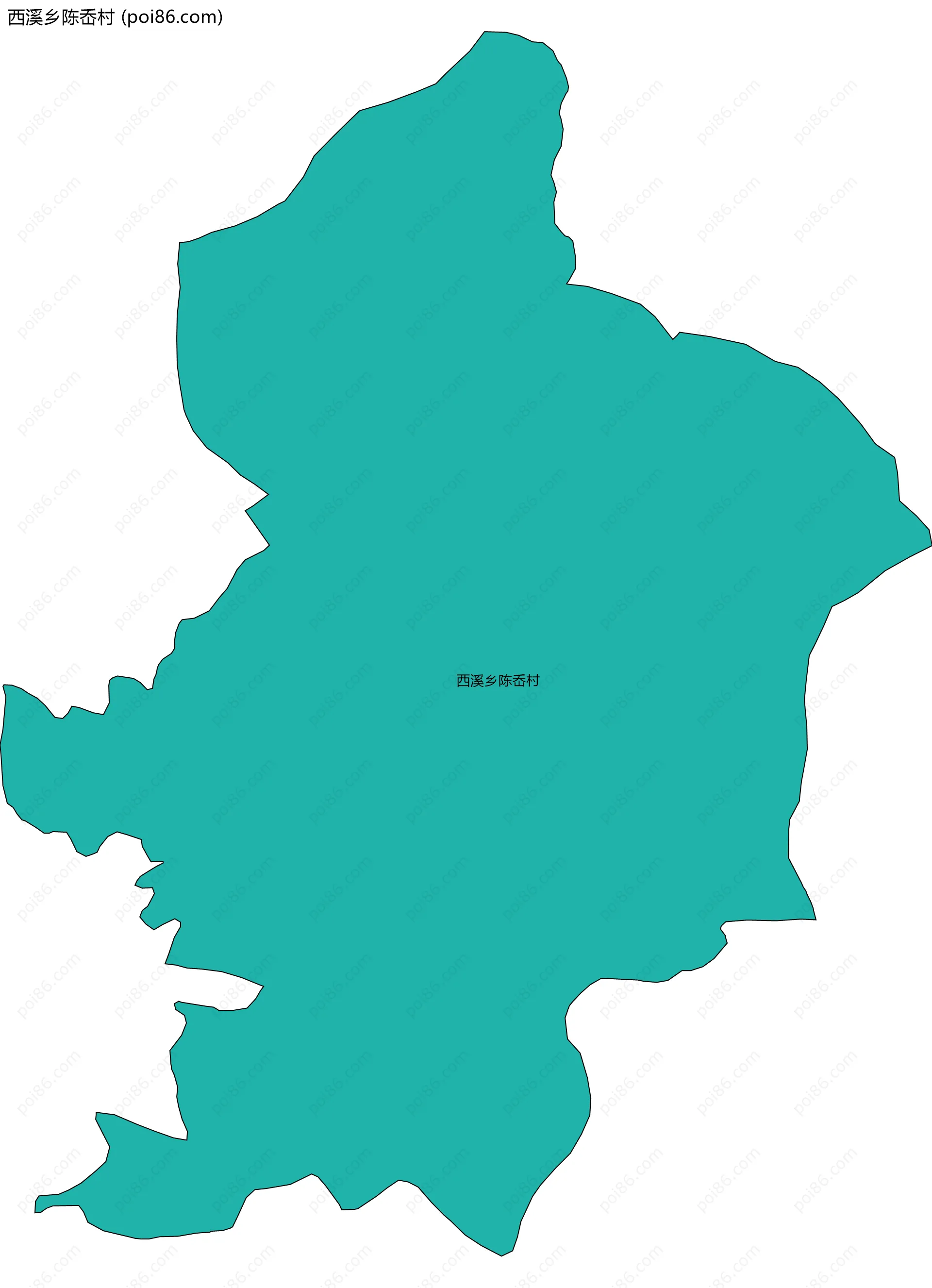 西溪乡陈岙村边界地图