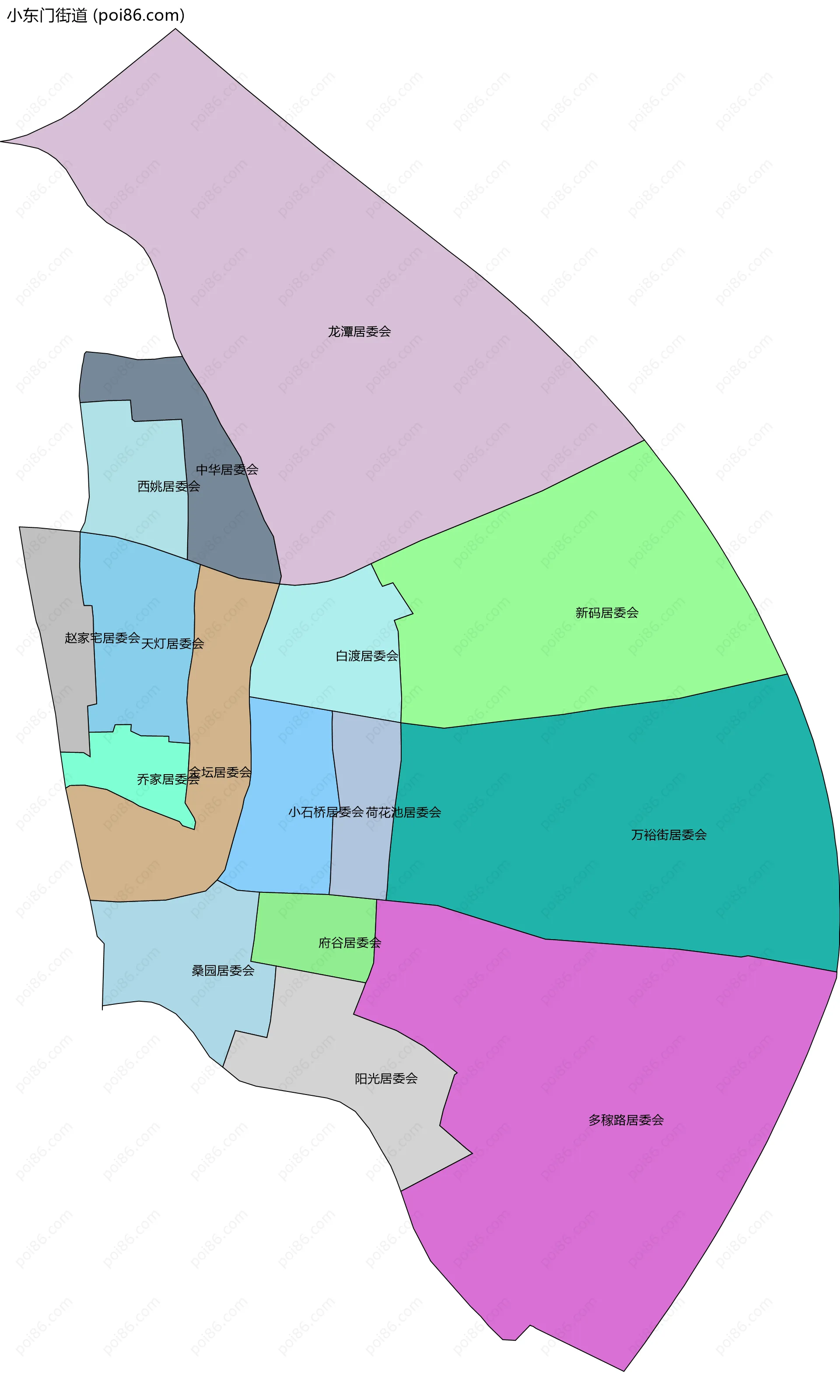 小东门街道边界地图(五级行政区划)