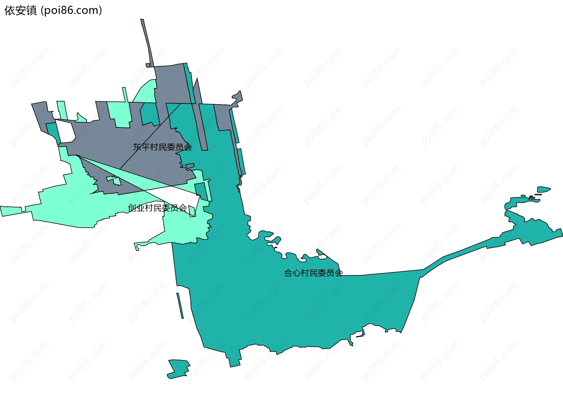 依安镇边界地图(五级行政区划)