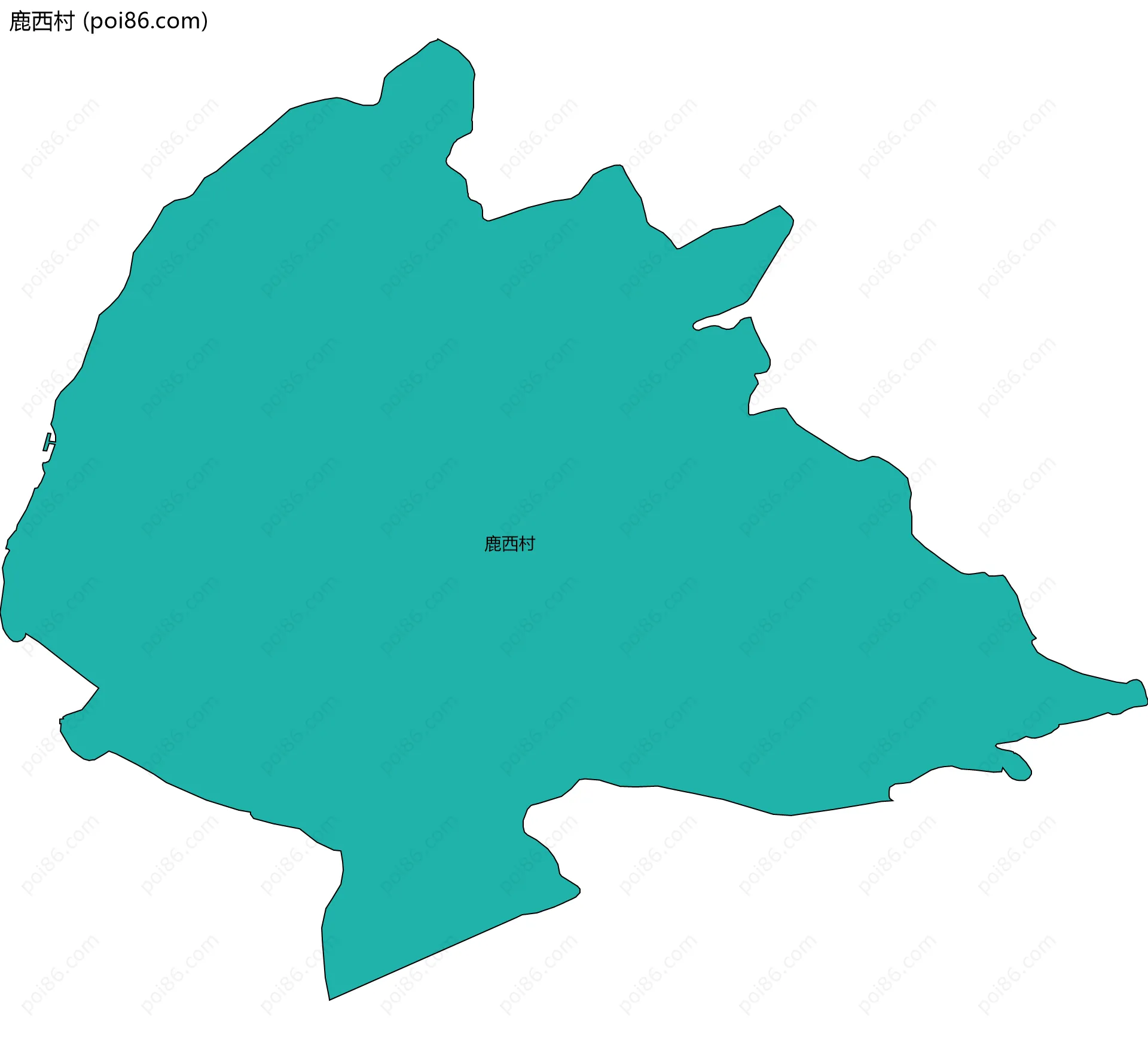 鹿西村边界地图