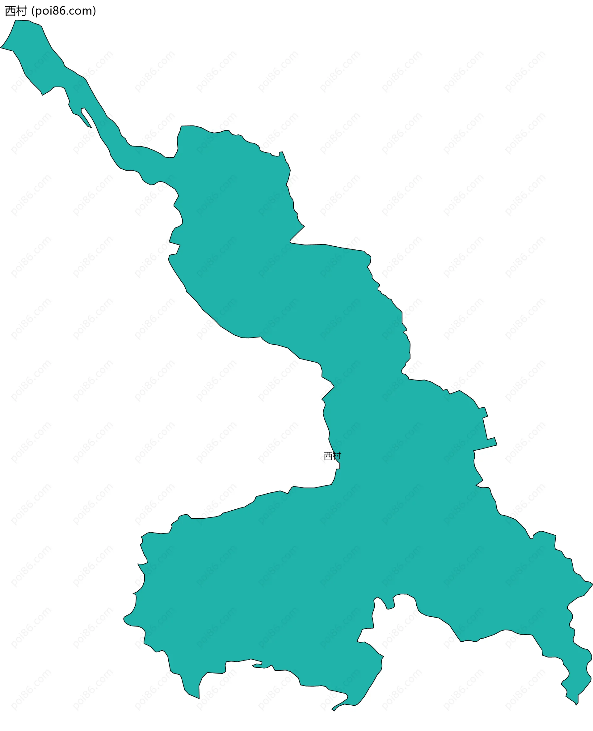 西村边界地图