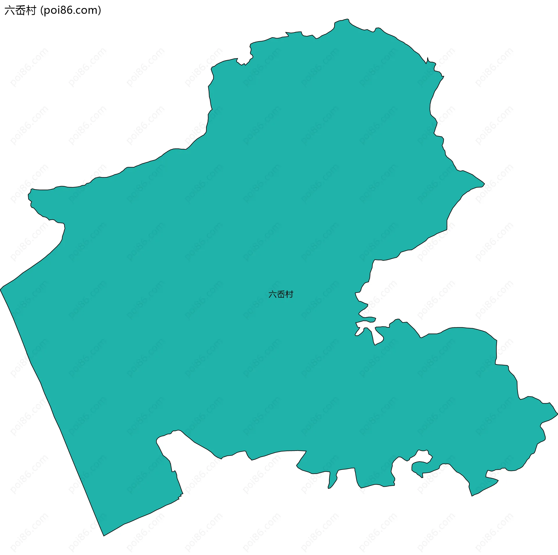 六岙村边界地图