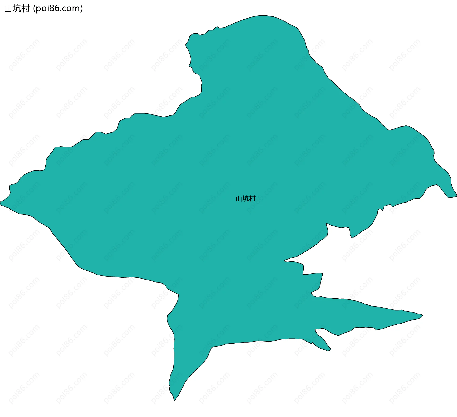 山坑村边界地图