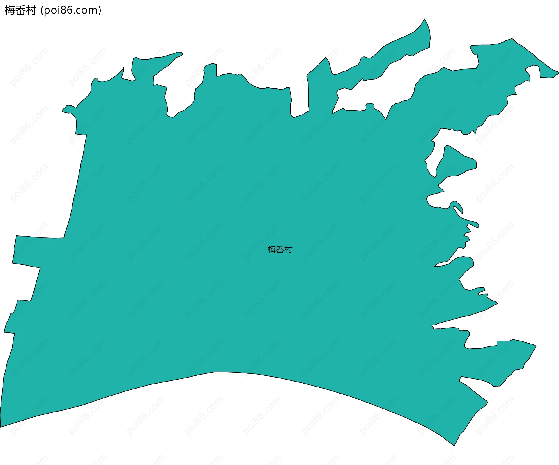 梅岙村边界地图