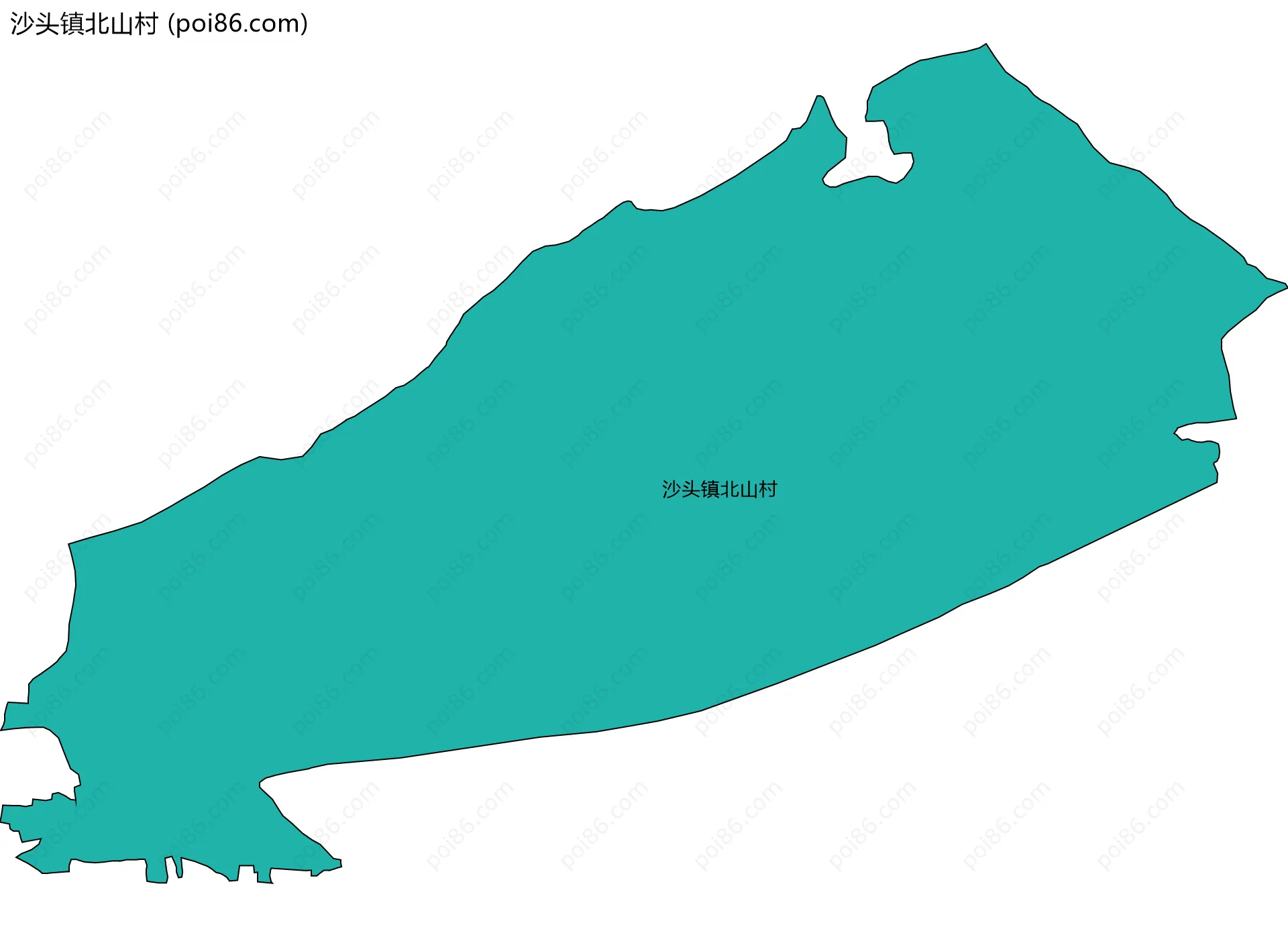 沙头镇北山村边界地图