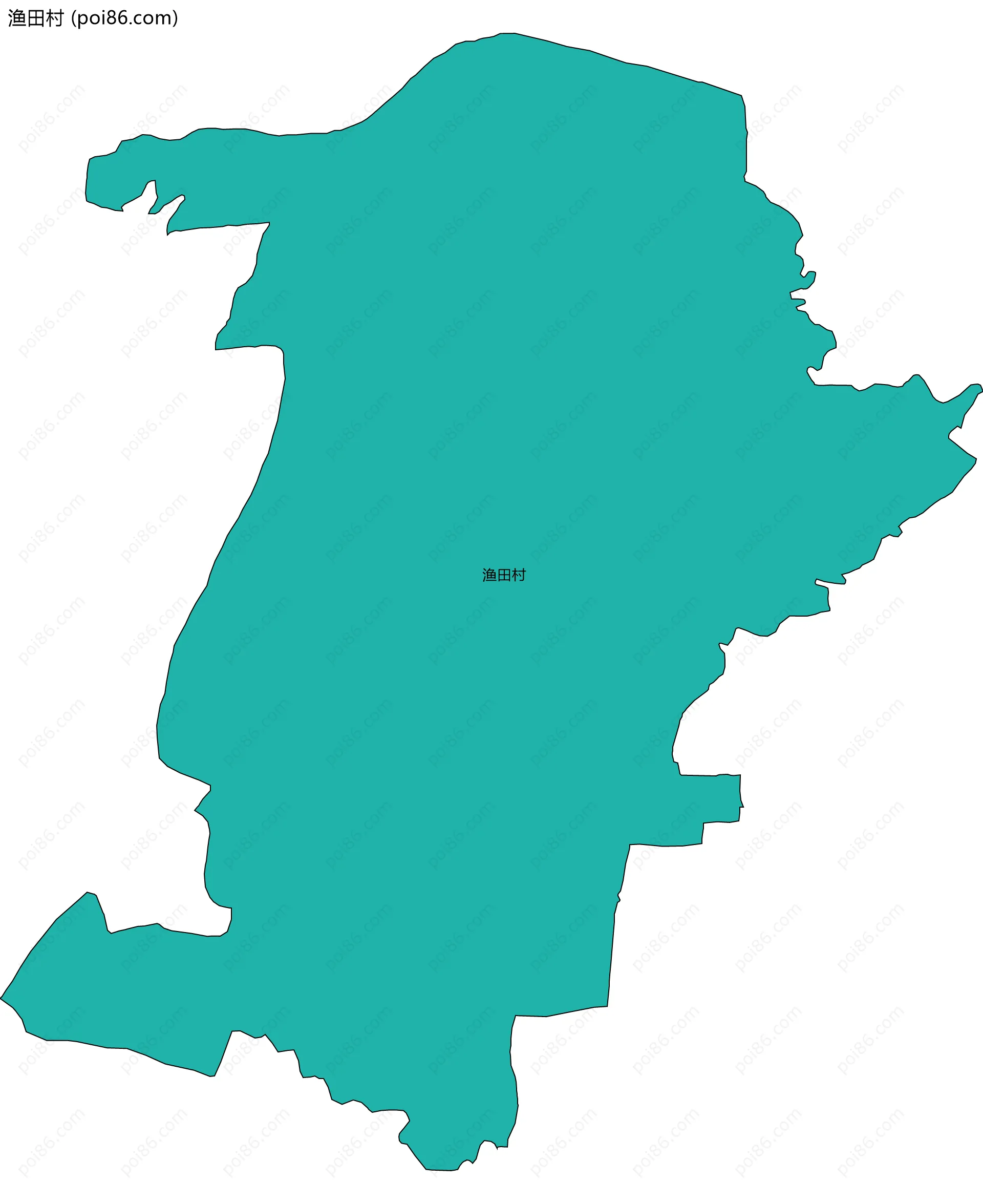 渔田村边界地图