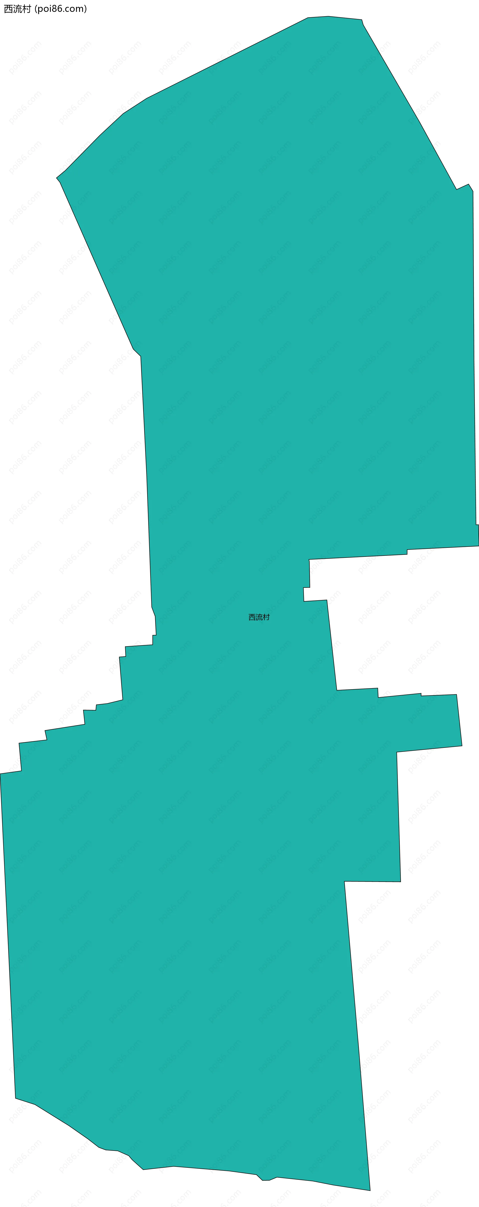西流村边界地图