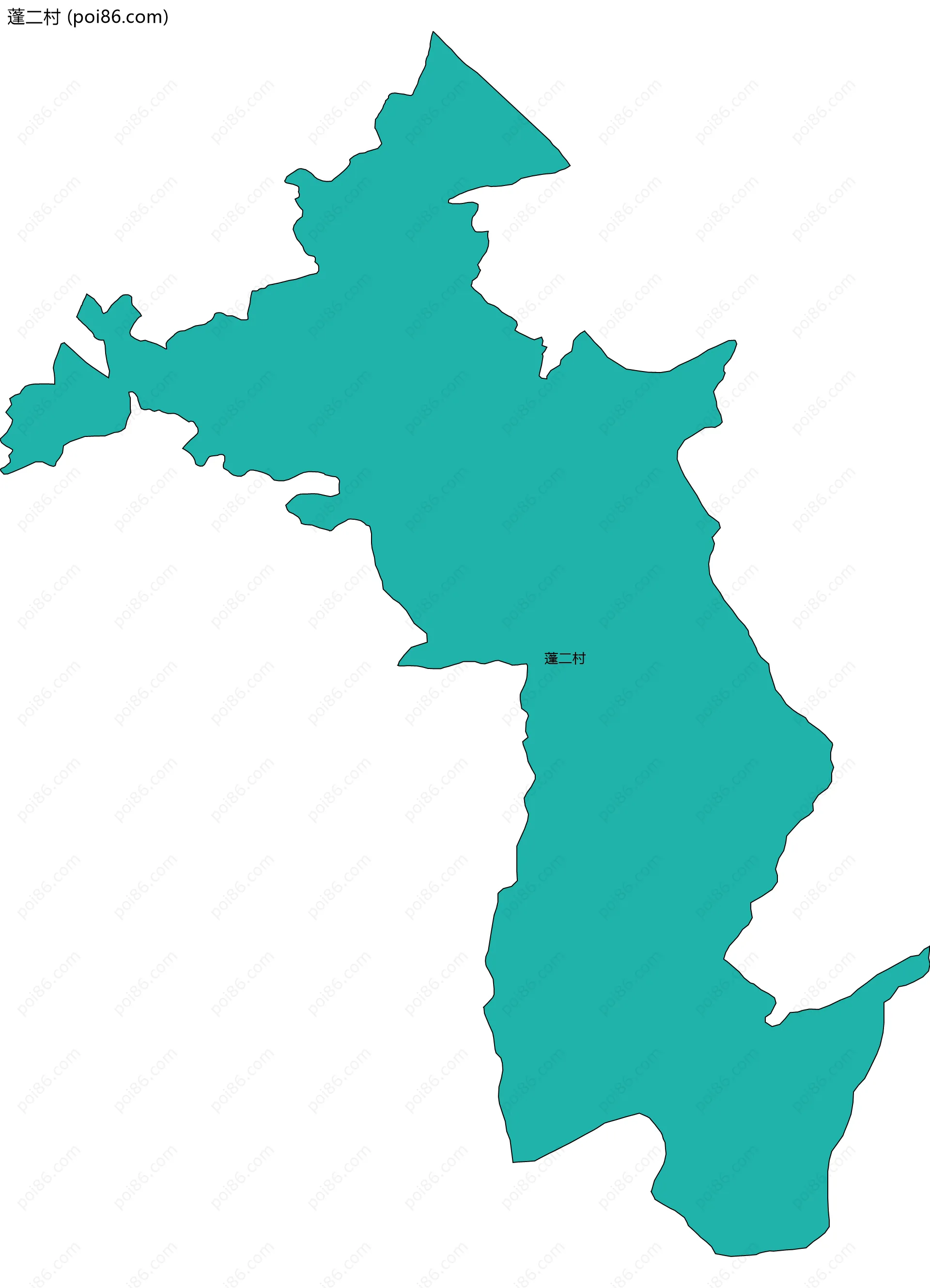 蓬二村边界地图