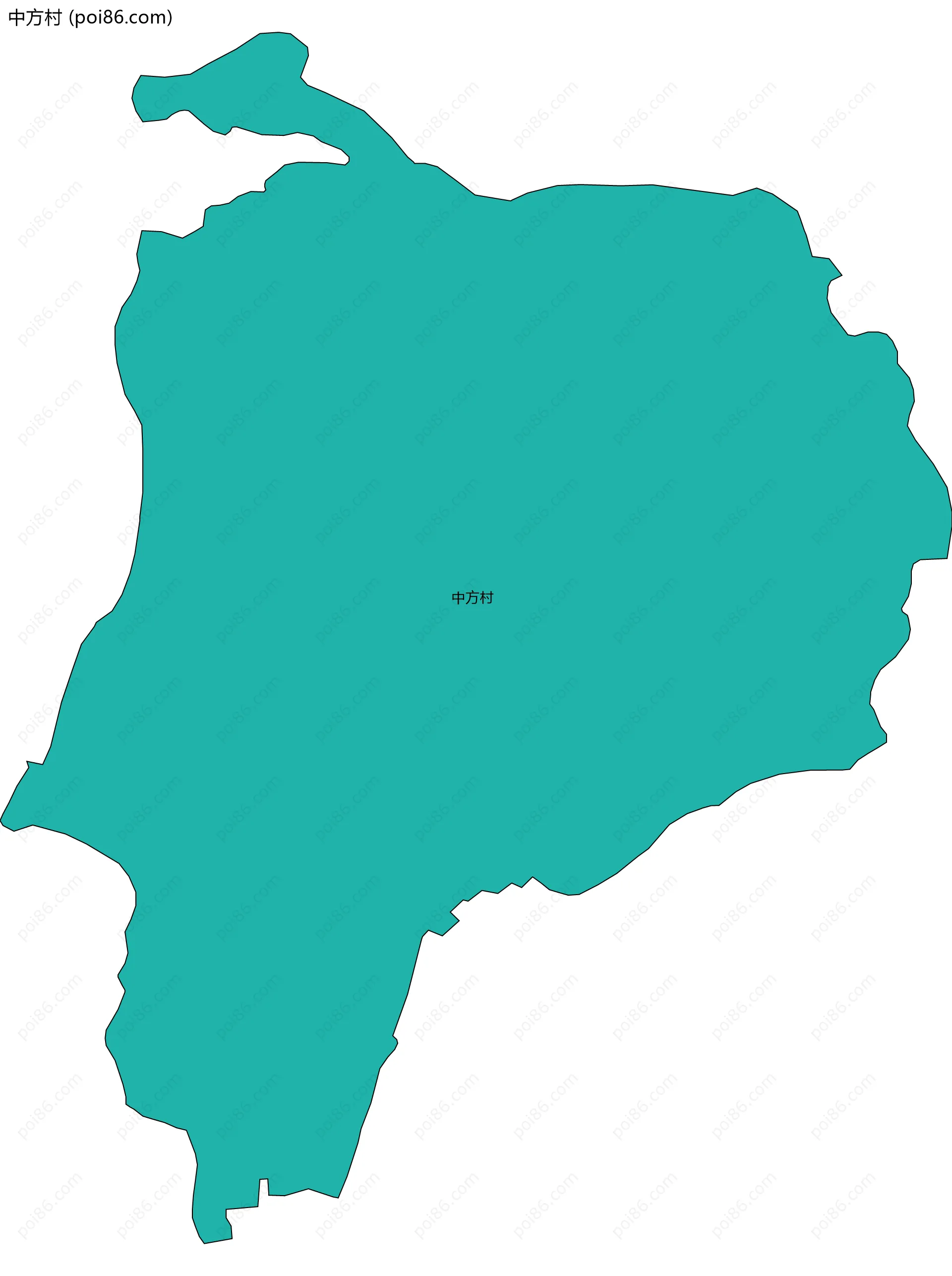 中方村边界地图