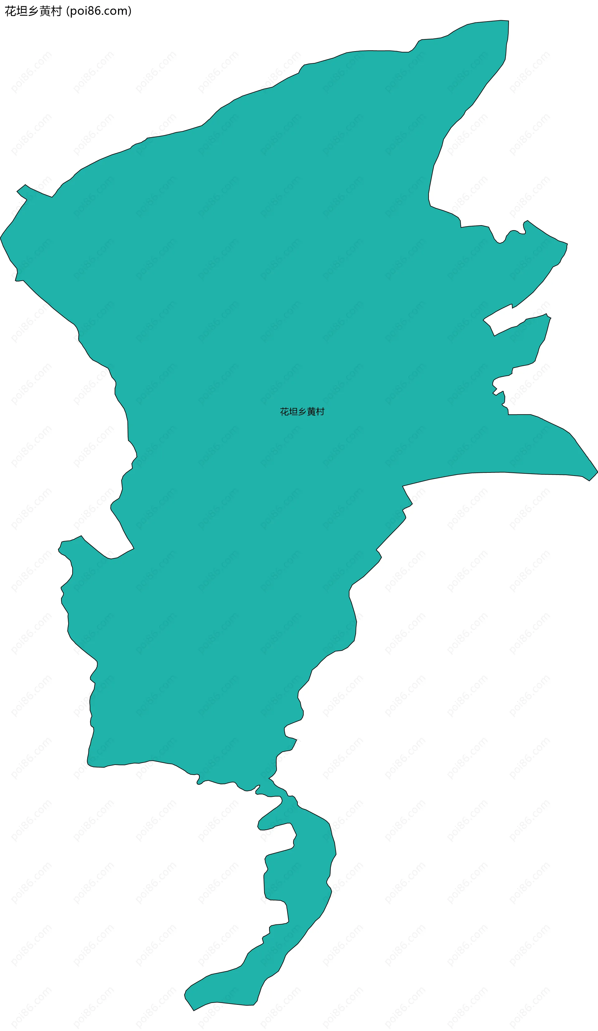 花坦乡黄村边界地图