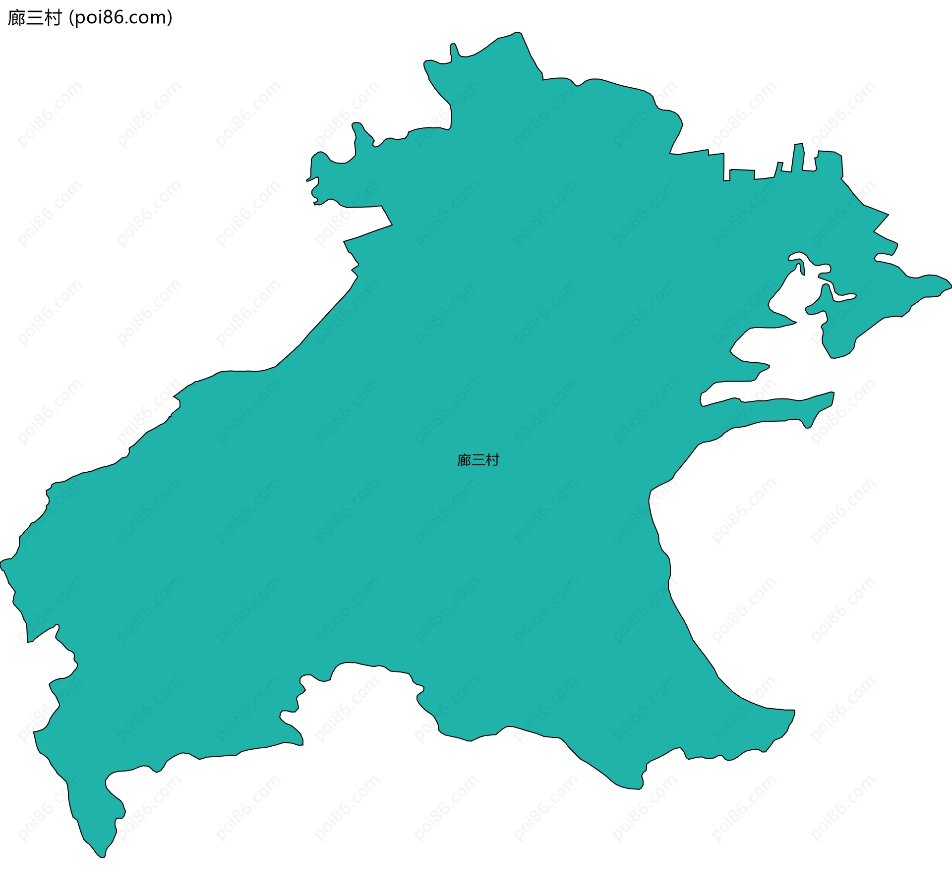 廊三村边界地图