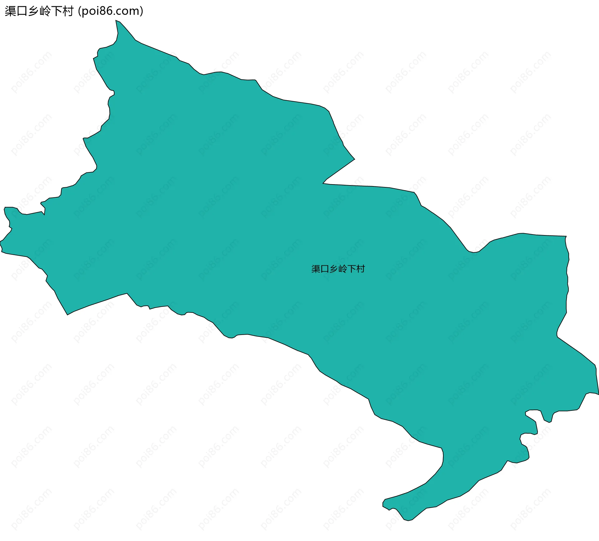 渠口乡岭下村边界地图