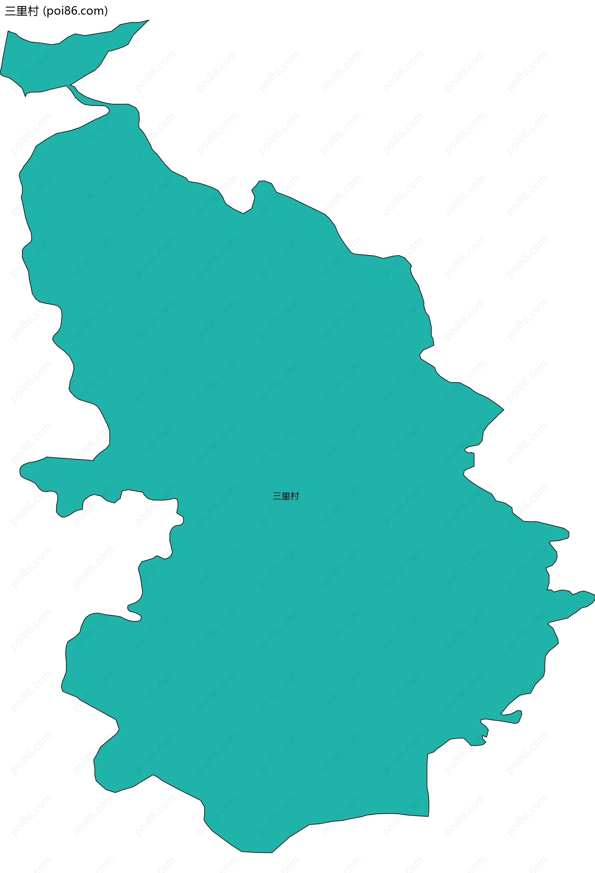 三里村边界地图