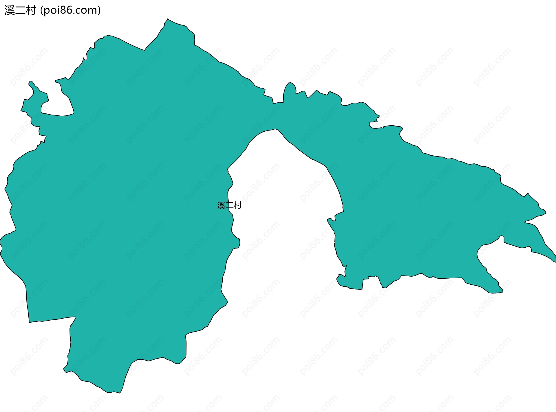 溪二村边界地图