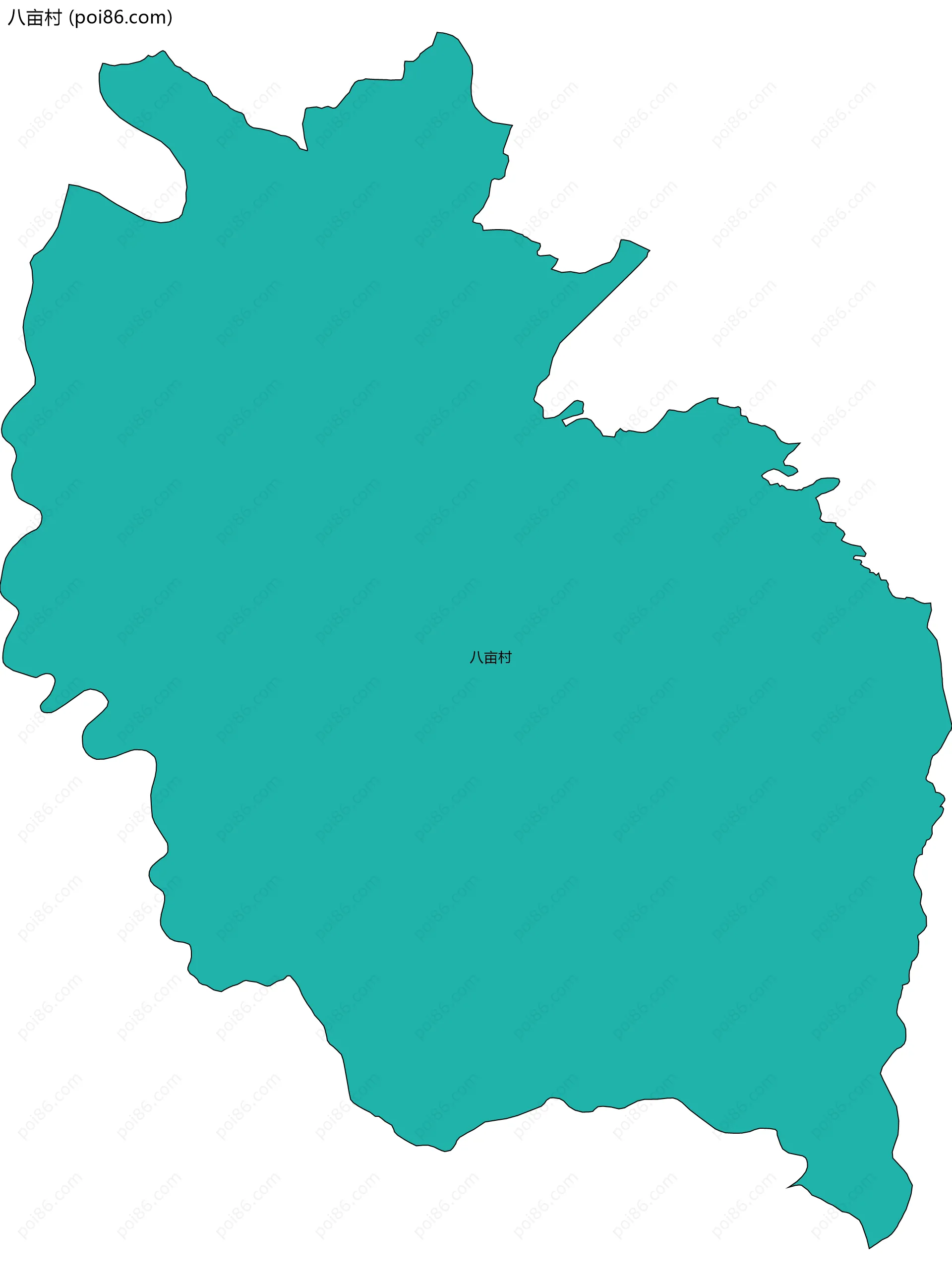 八亩村边界地图