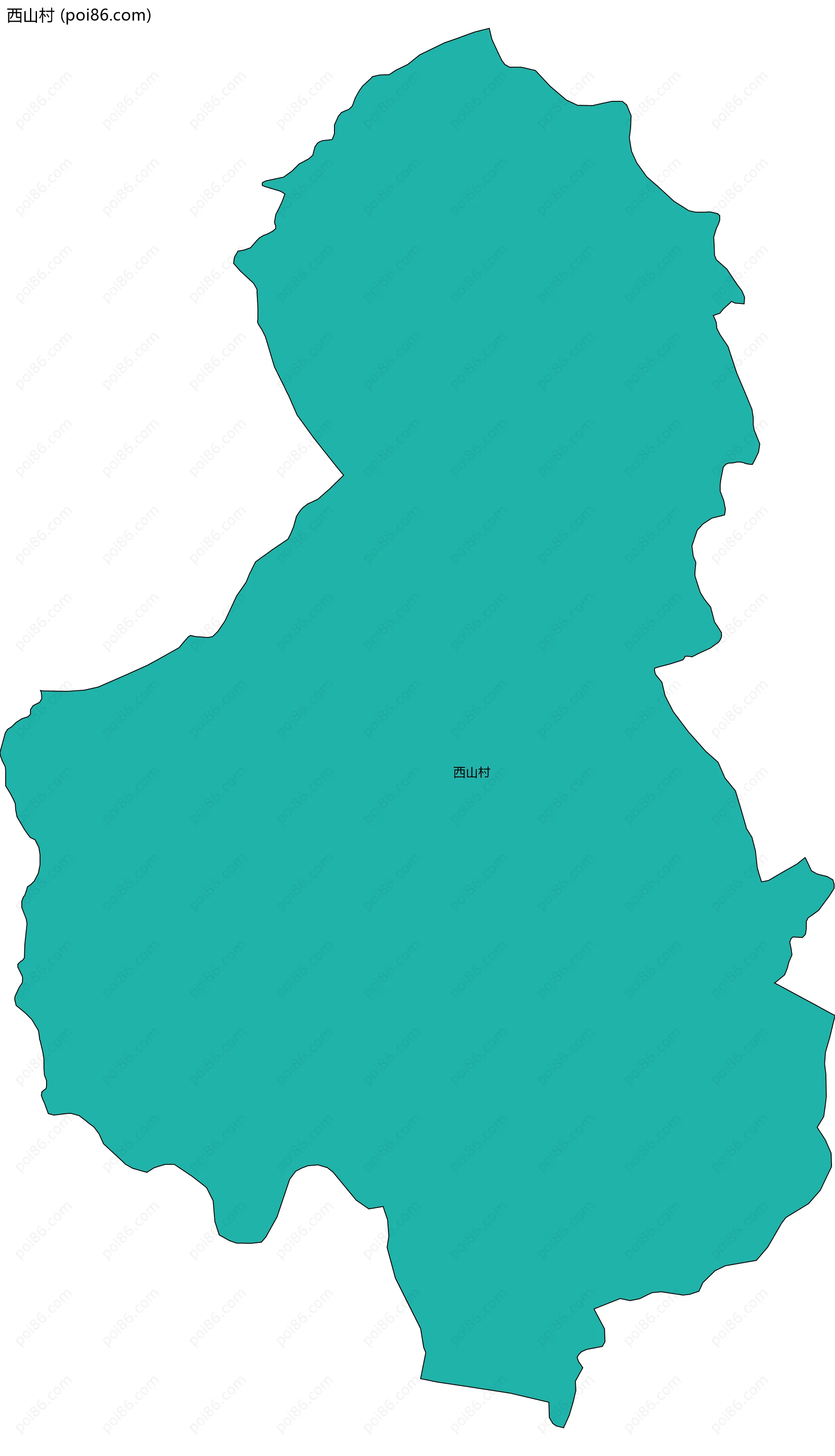 西山村边界地图