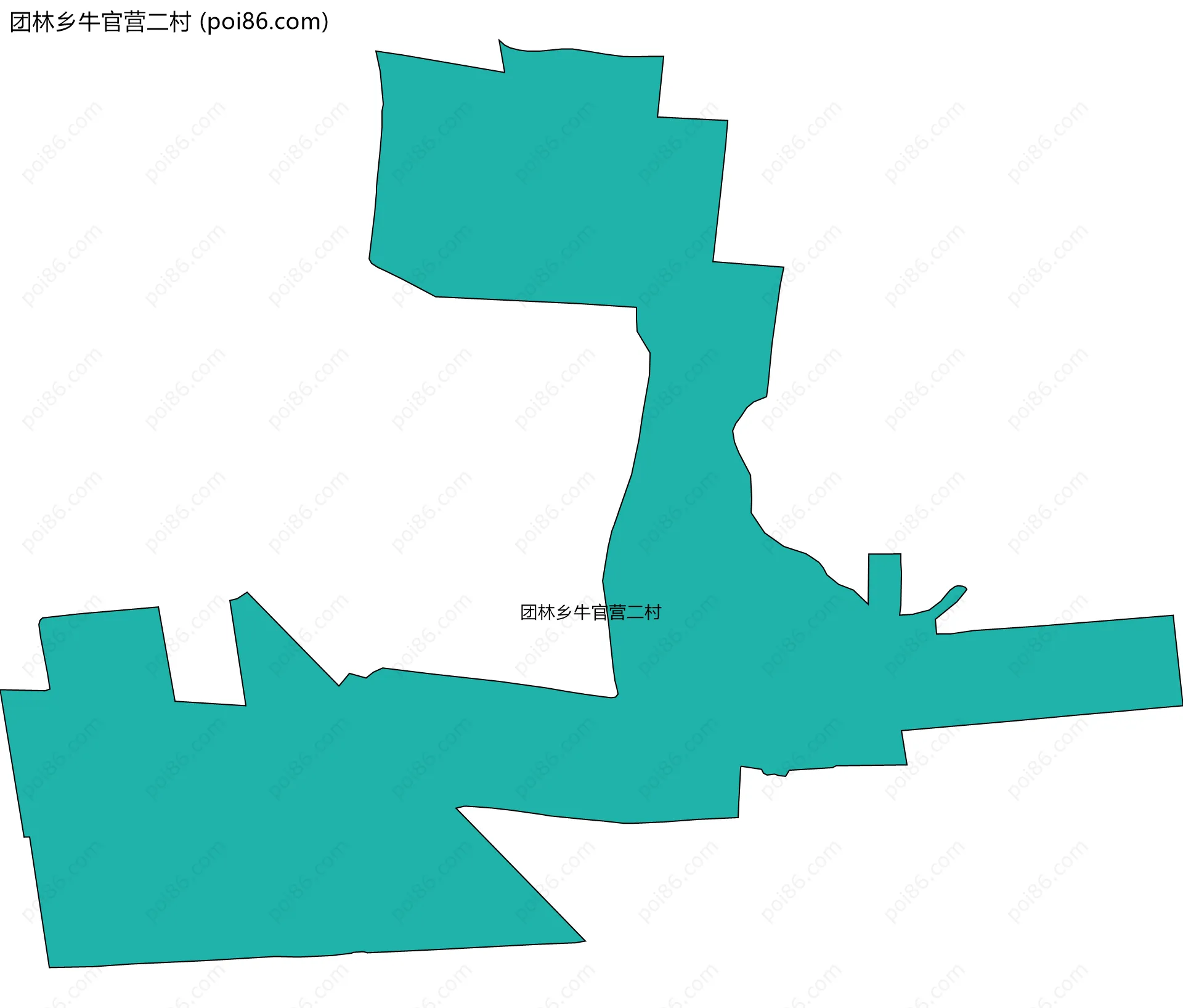 团林乡牛官营二村边界地图