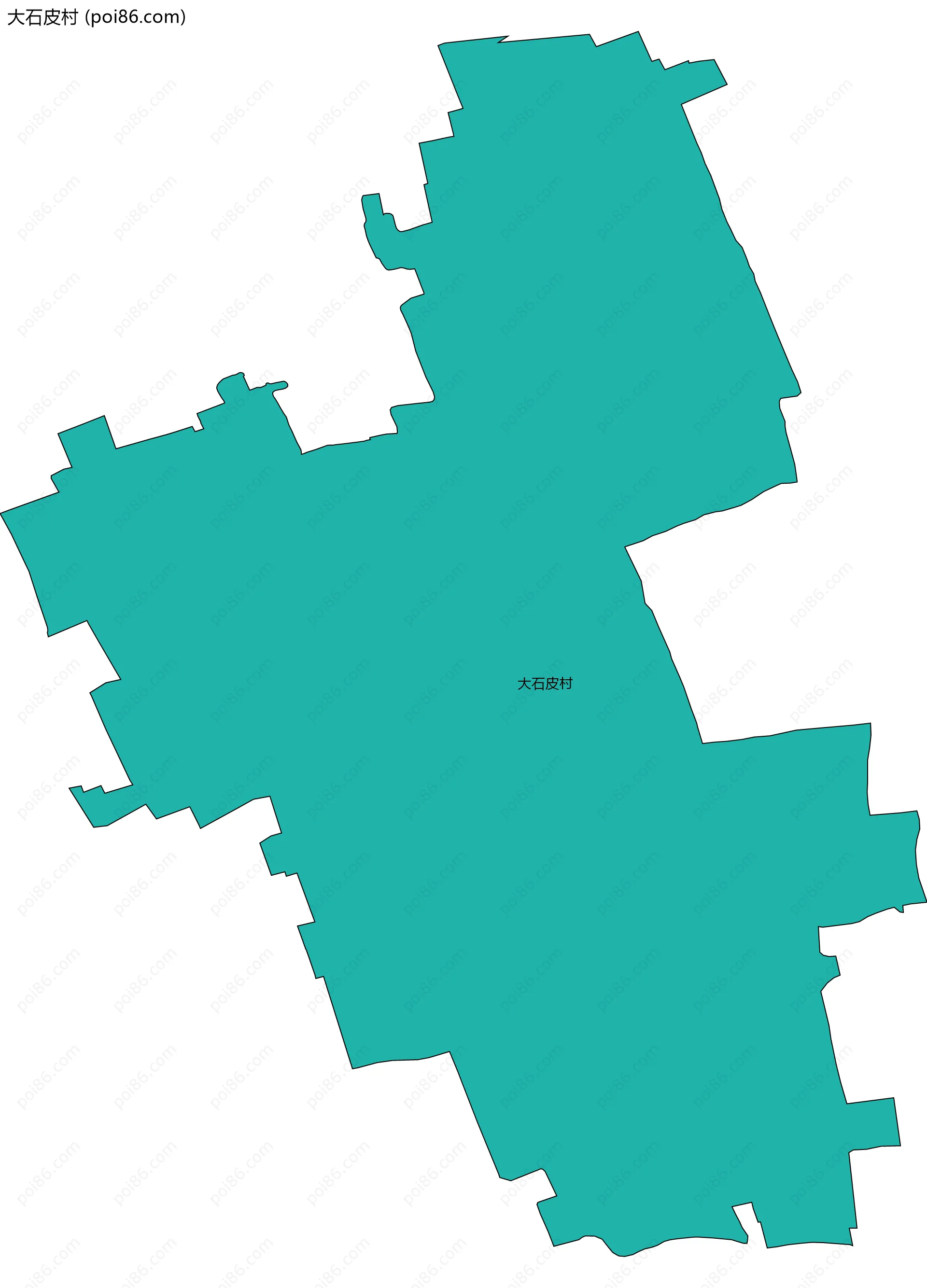 大石皮村边界地图