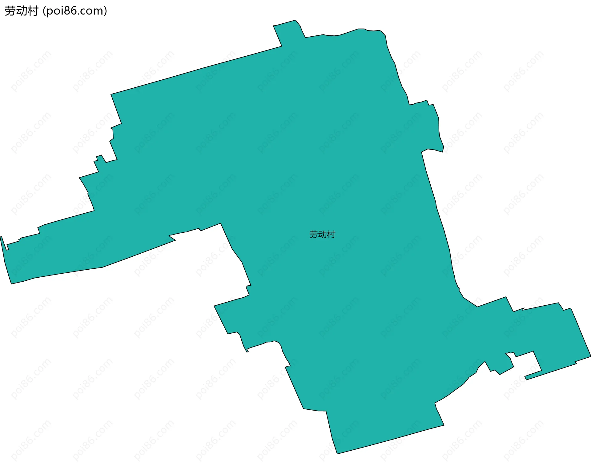 劳动村边界地图