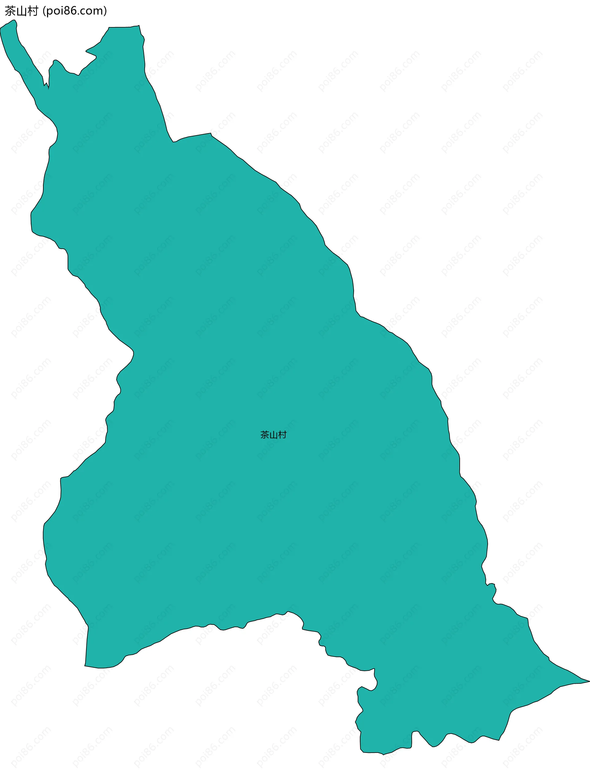 茶山村边界地图