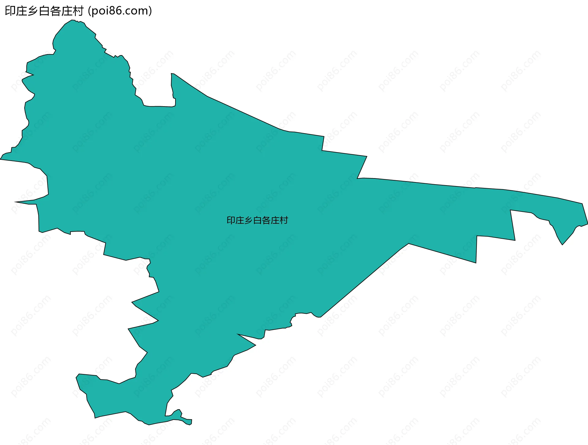 印庄乡白各庄村边界地图