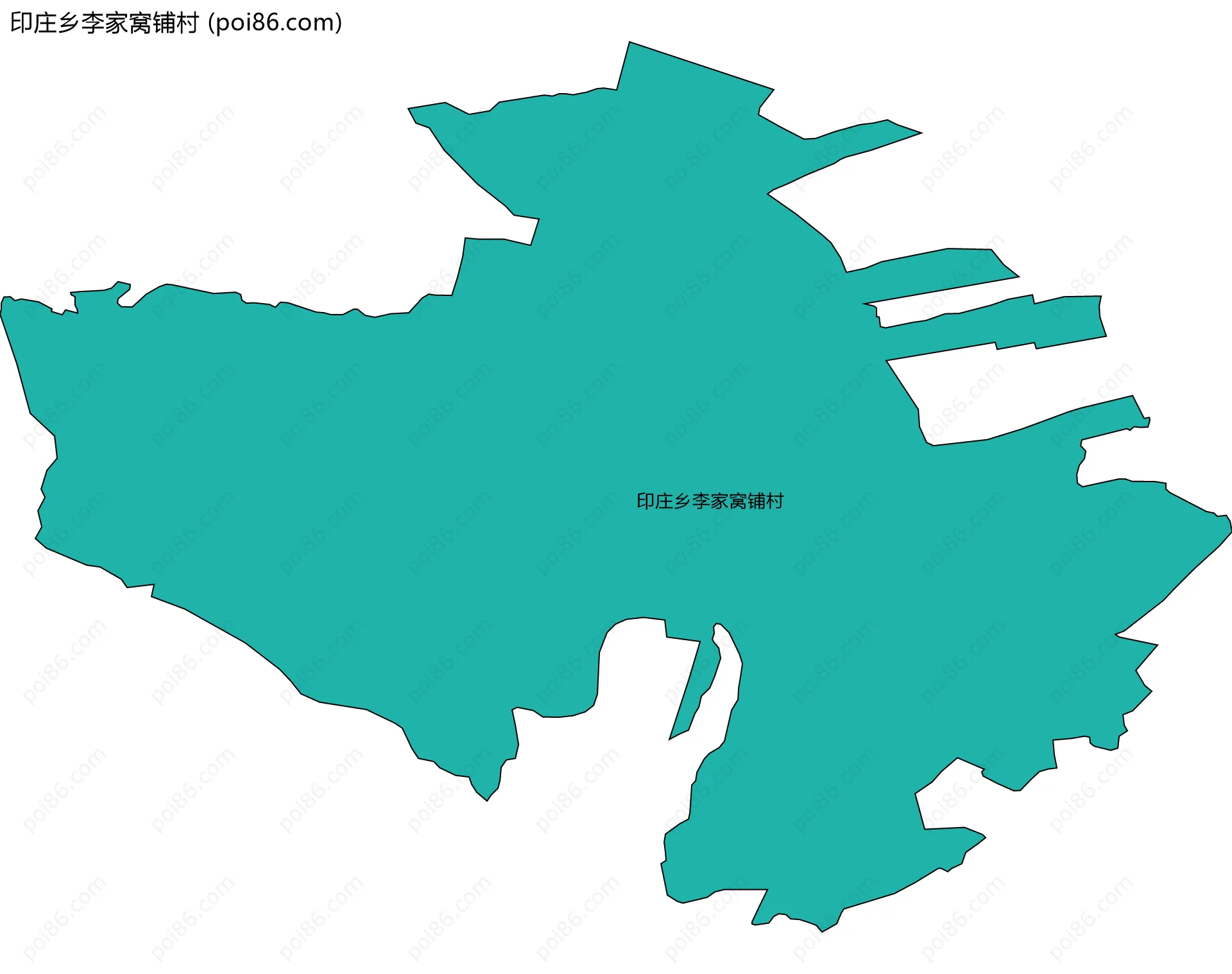 印庄乡李家窝铺村边界地图