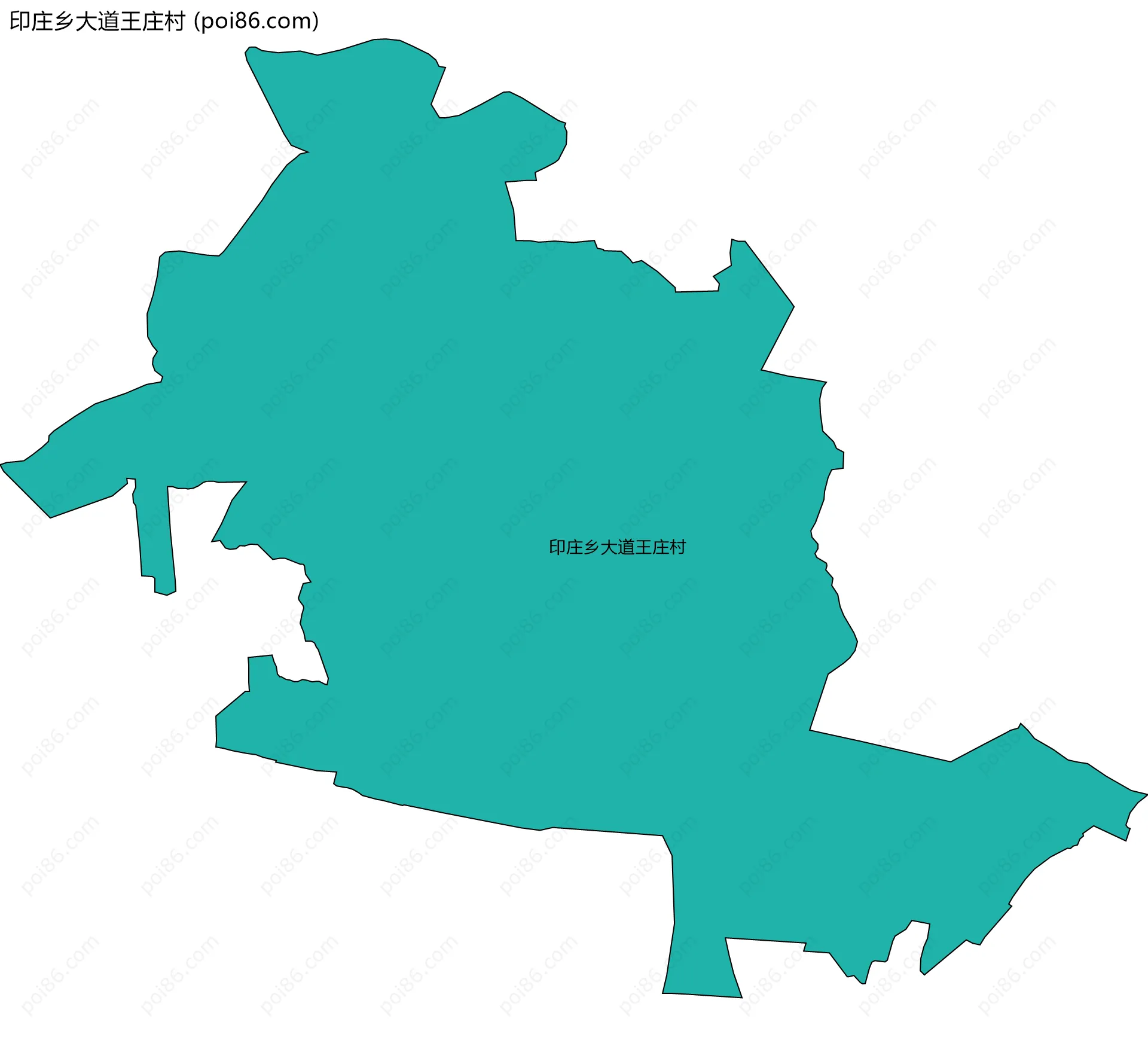 印庄乡大道王庄村边界地图