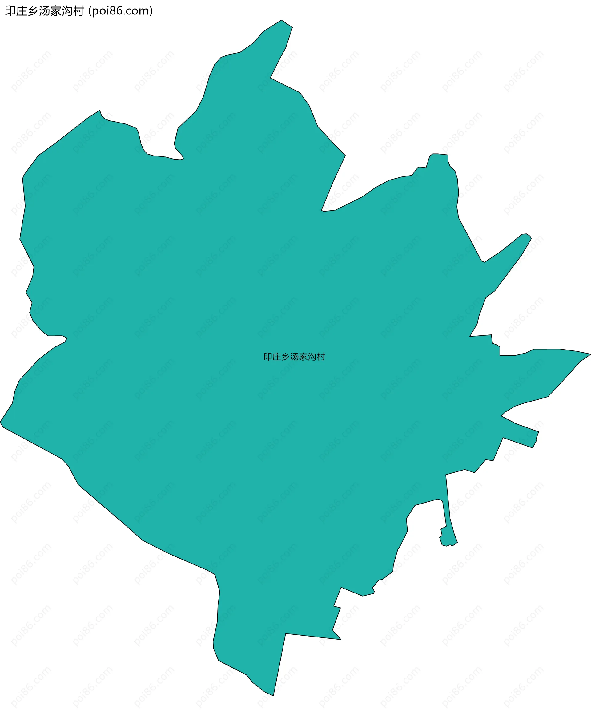 印庄乡汤家沟村边界地图