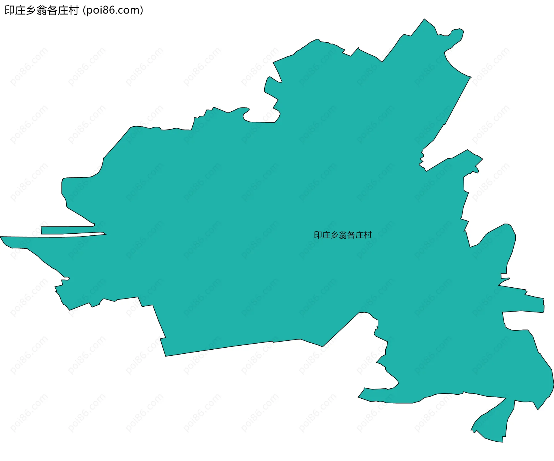 印庄乡翁各庄村边界地图
