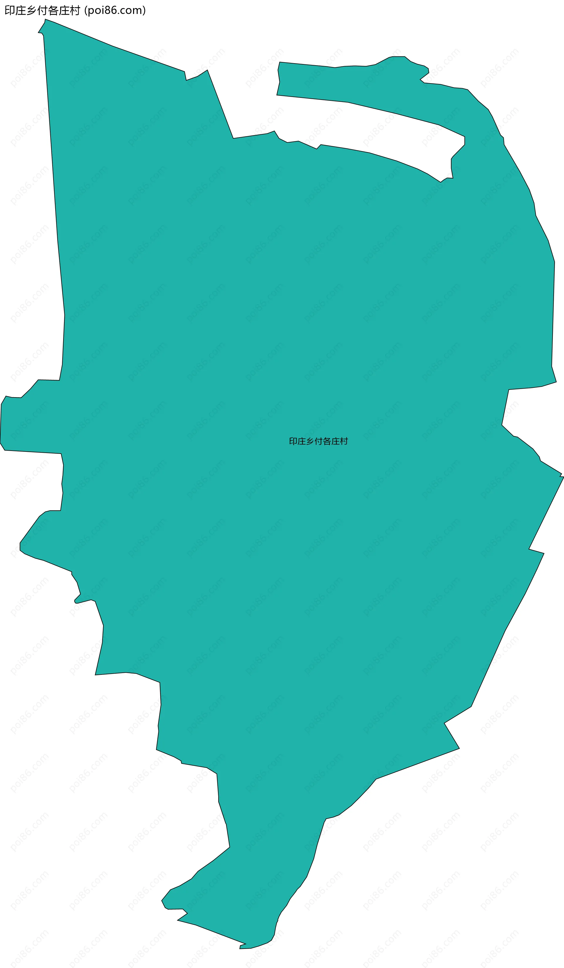 印庄乡付各庄村边界地图